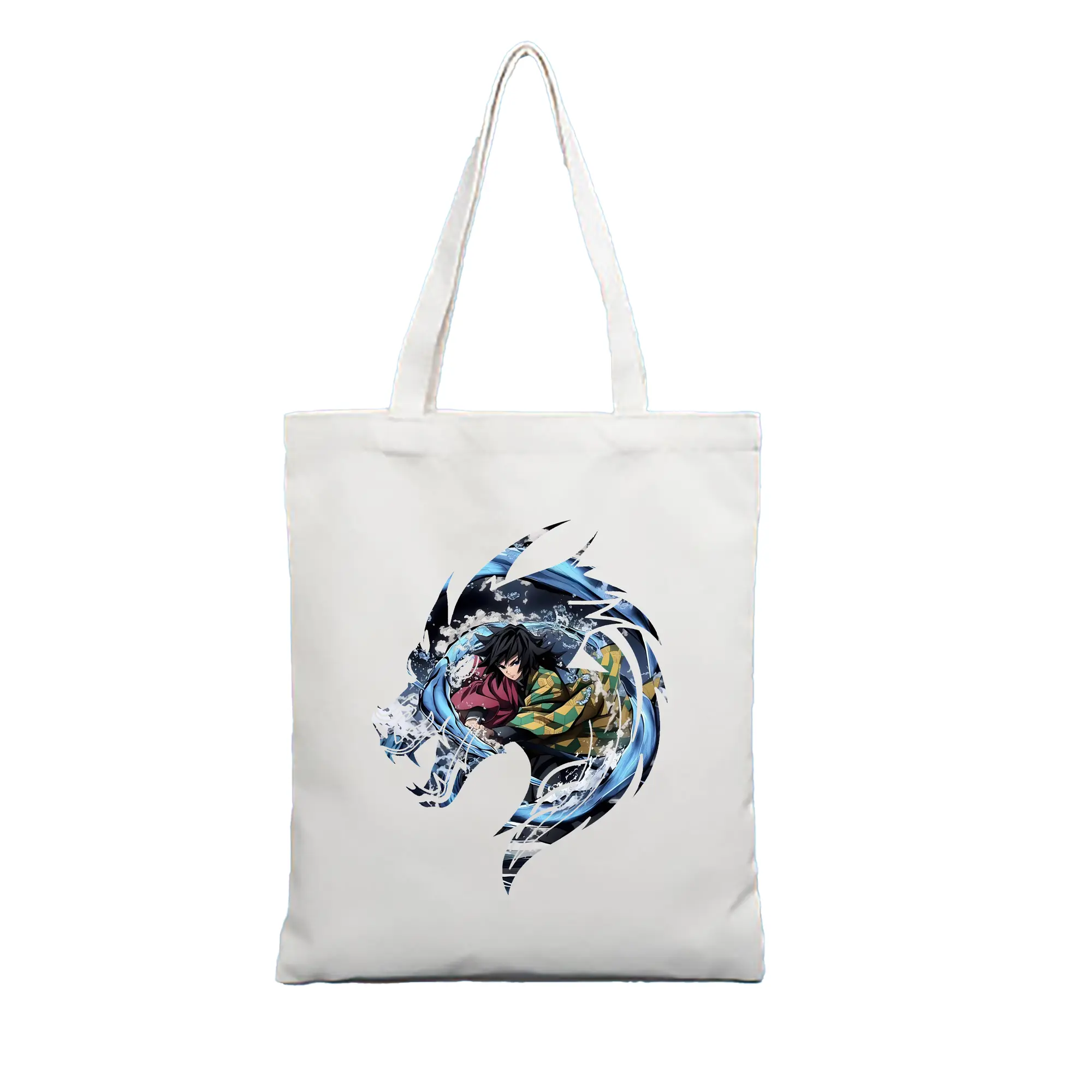 鬼滅の刃 グッズ,冨岡 義勇 - 縦型キャンバス手提げバッグ（トートバッグ） ・ キャンバス素材 ・ ショッピング用 ・ 軽量 丈夫 お手入れ簡単