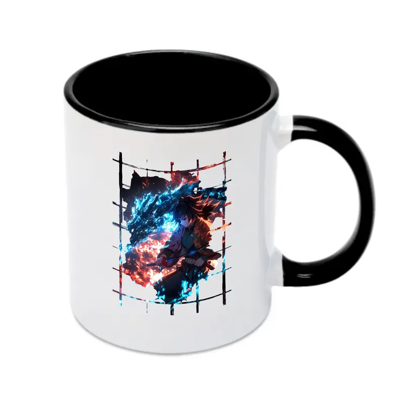 鬼滅の刃 グッズ,冨岡 義勇 - カラフルマグカップ ・ 陶器 ・ 熱転写プリント ・ 鮮やかデザイン ・ 耐久性 高品質 ・ コーヒー お茶 ギフト用