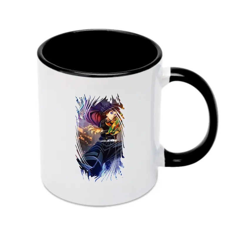 鬼滅の刃 グッズ,冨岡 義勇 - カラフルマグカップ ・ 陶器 ・ 熱転写プリント ・ 鮮やかデザイン ・ 耐久性 高品質 ・ コーヒー お茶 ギフト用