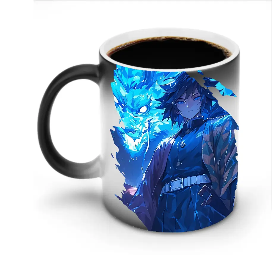 鬼滅の刃 グッズ,冨岡 義勇 - 変色マグカップ ・ セラミック ・ 熱転写プリント ・ 耐久性 高品質 ・ ギフト・自宅用 コーヒー お茶