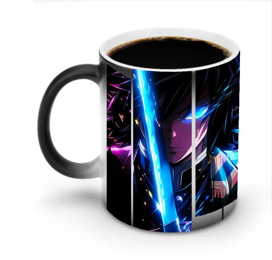 鬼滅の刃 グッズ,冨岡 義勇 - 変色マグカップ ・ セラミック ・ 熱転写プリント ・ 耐久性 高品質 ・ ギフト・自宅用 コーヒー お茶