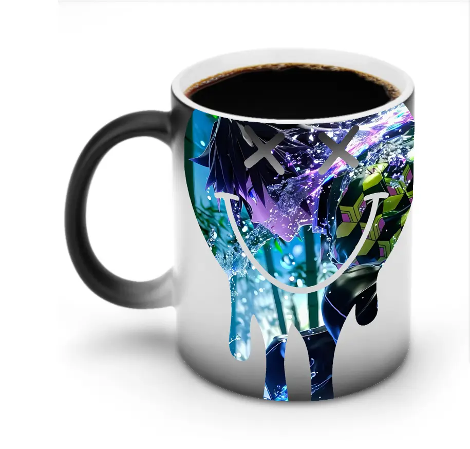 鬼滅の刃 グッズ,冨岡 義勇 - 変色マグカップ ・ セラミック ・ 熱転写プリント ・ 耐久性 高品質 ・ ギフト・自宅用 コーヒー お茶