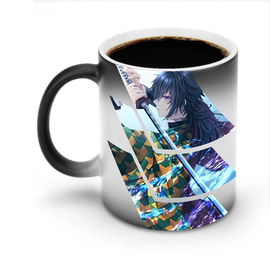 鬼滅の刃 グッズ,冨岡 義勇 - 変色マグカップ ・ セラミック ・ 熱転写プリント ・ 耐久性 高品質 ・ ギフト・自宅用 コーヒー お茶