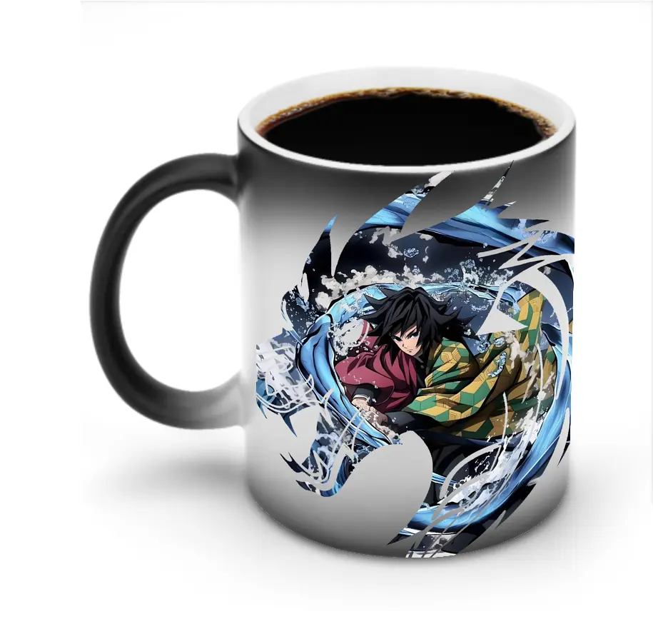 鬼滅の刃 グッズ,冨岡 義勇 - 変色マグカップ ・ セラミック ・ 熱転写プリント ・ 耐久性 高品質 ・ ギフト・自宅用 コーヒー お茶