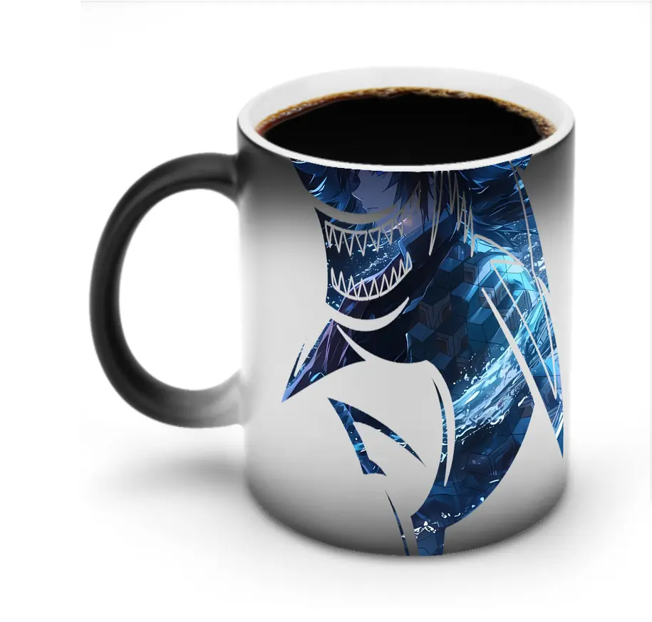 鬼滅の刃 グッズ,冨岡 義勇 - 変色マグカップ ・ セラミック ・ 熱転写プリント ・ 耐久性 高品質 ・ ギフト・自宅用 コーヒー お茶