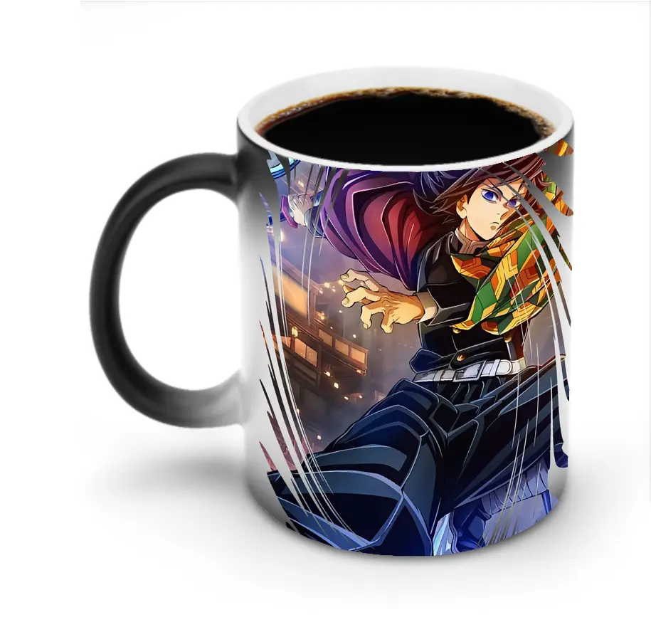 鬼滅の刃 グッズ,冨岡 義勇 - 変色マグカップ ・ セラミック ・ 熱転写プリント ・ 耐久性 高品質 ・ ギフト・自宅用 コーヒー お茶
