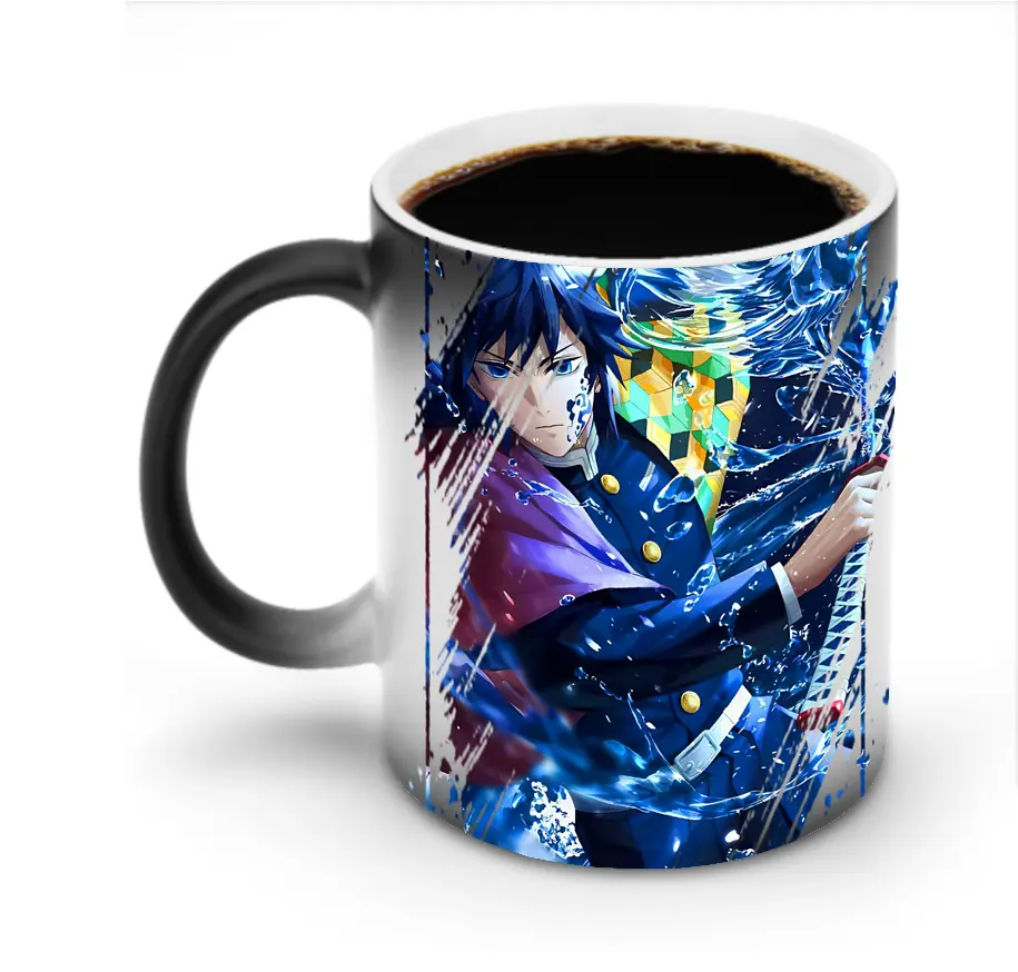 鬼滅の刃 グッズ,冨岡 義勇 - 変色マグカップ ・ セラミック ・ 熱転写プリント ・ 耐久性 高品質 ・ ギフト・自宅用 コーヒー お茶