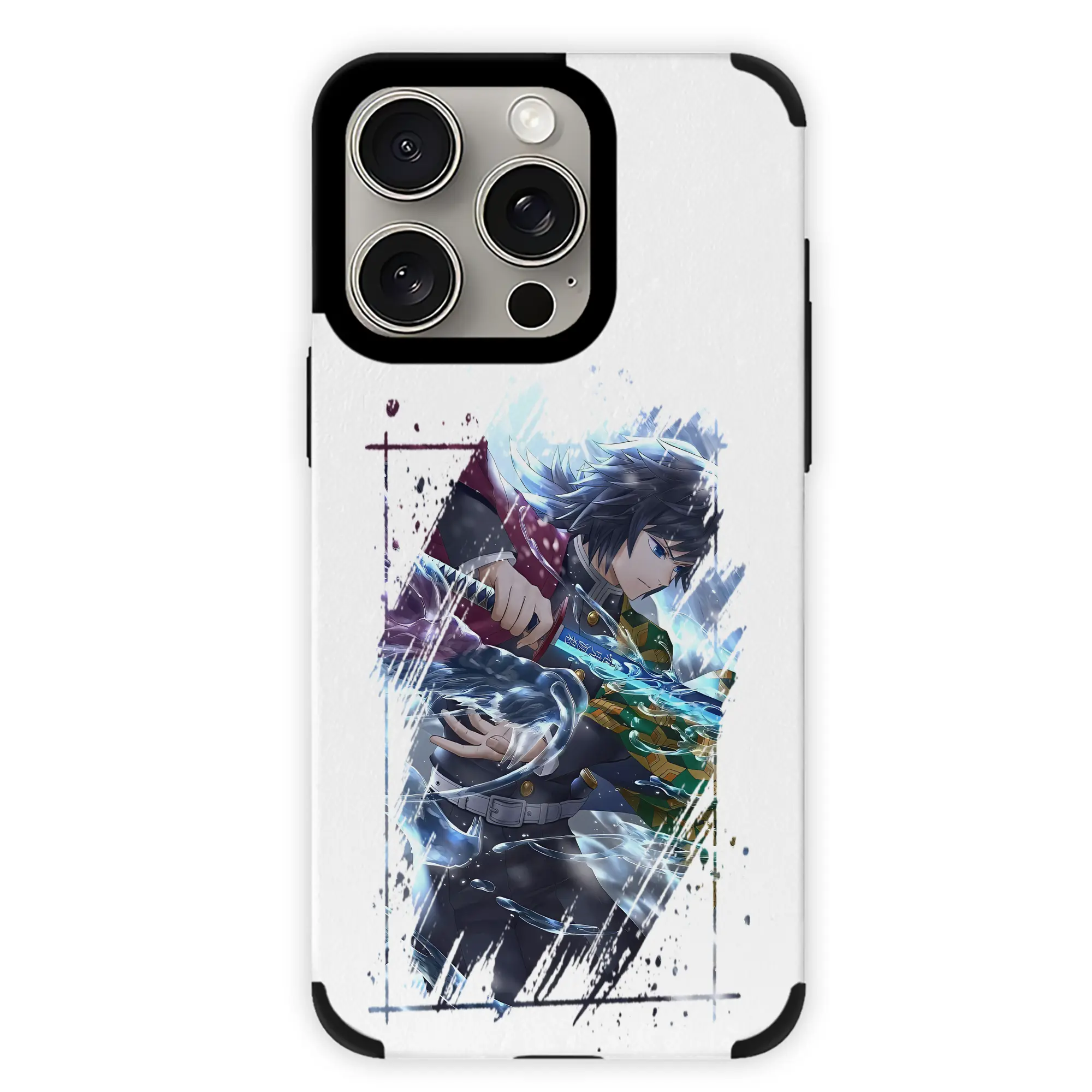 鬼滅の刃 グッズ,冨岡 義勇 - IPhone15ProMax対応 ・ PUレザースマホケース ・ 耐衝撃 ・ 黄変防止 ・ 360度全面保護 ・ 柔らか手触り ・ 3D立体ボタン