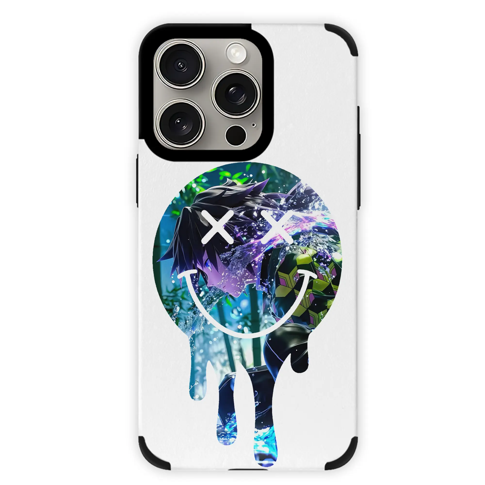 鬼滅の刃 グッズ,冨岡 義勇 - IPhone15ProMax対応 ・ PUレザースマホケース ・ 耐衝撃 ・ 黄変防止 ・ 360度全面保護 ・ 柔らか手触り ・ 3D立体ボタン