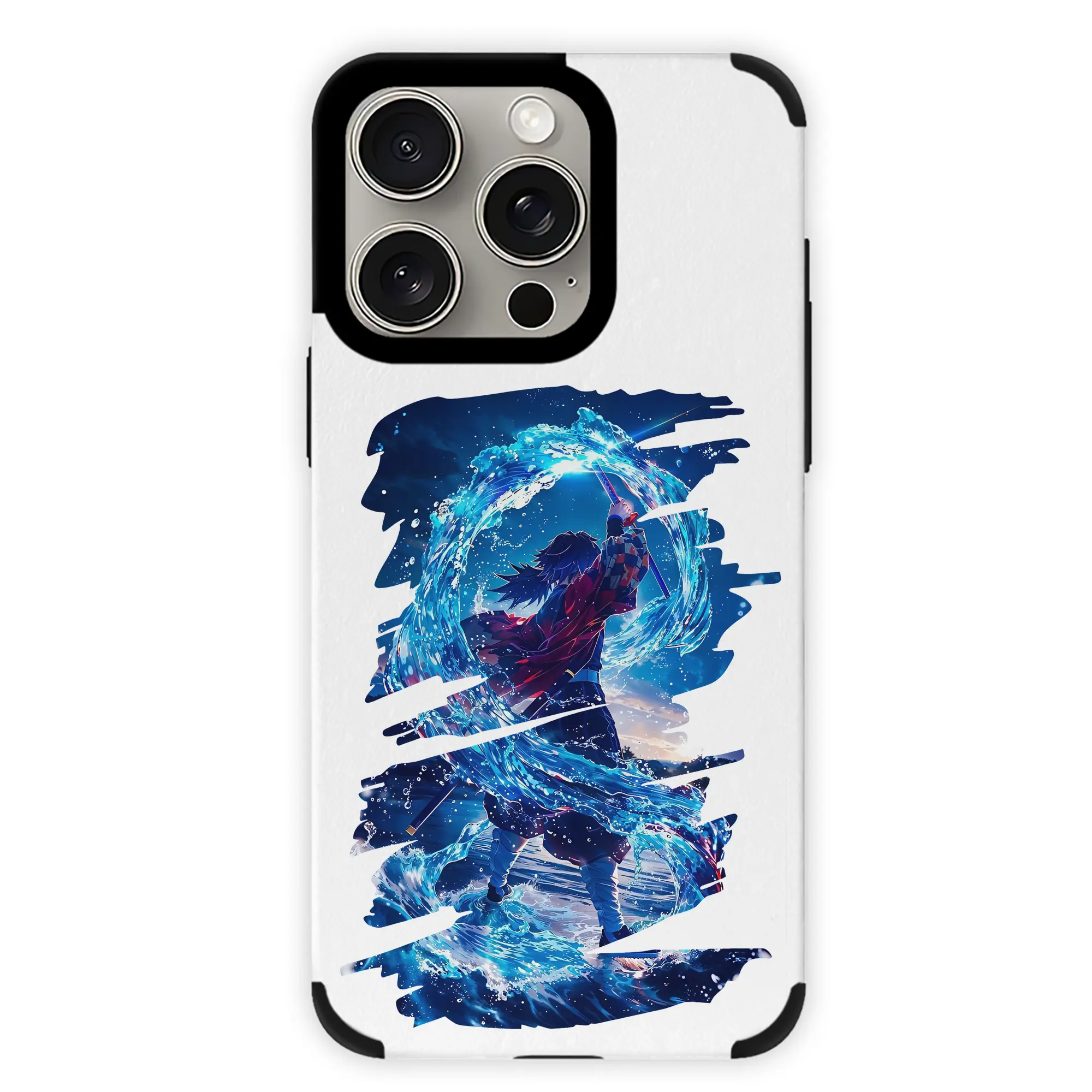 鬼滅の刃 グッズ,冨岡 義勇 - IPhone15ProMax対応 ・ PUレザースマホケース ・ 耐衝撃 ・ 黄変防止 ・ 360度全面保護 ・ 柔らか手触り ・ 3D立体ボタン