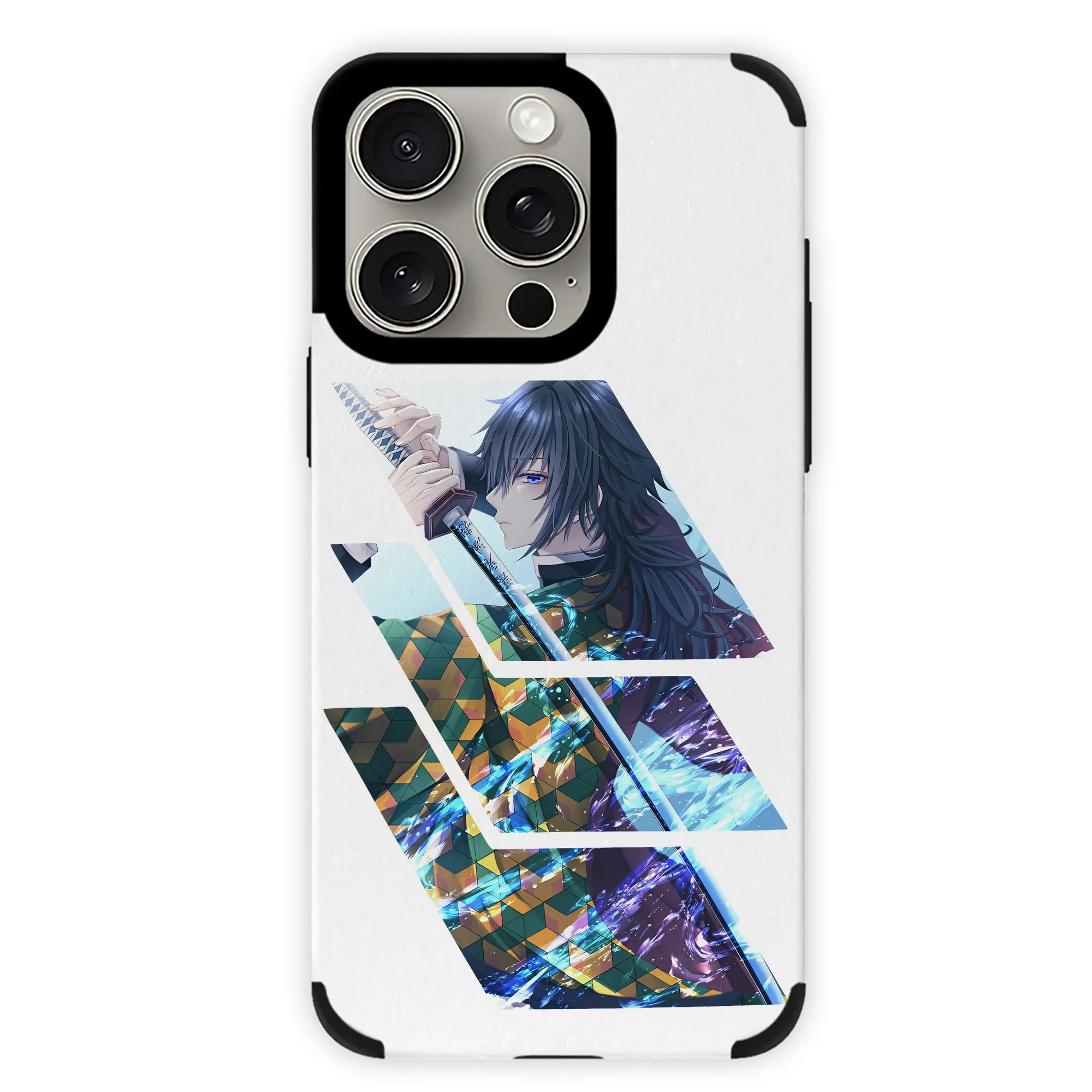 鬼滅の刃 グッズ,冨岡 義勇 - IPhone15ProMax対応 ・ PUレザースマホケース ・ 耐衝撃 ・ 黄変防止 ・ 360度全面保護 ・ 柔らか手触り ・ 3D立体ボタン