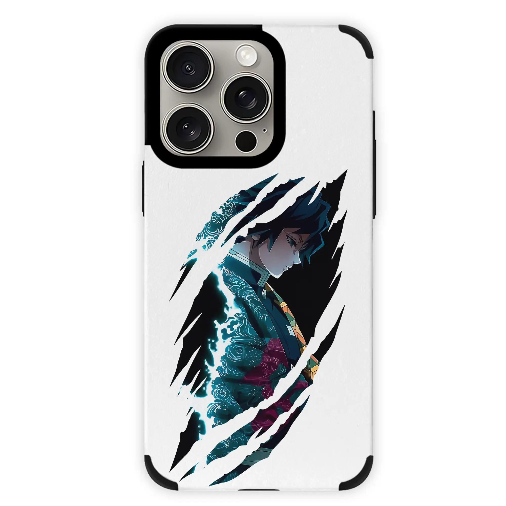 鬼滅の刃 グッズ,冨岡 義勇 - IPhone15ProMax対応 ・ PUレザースマホケース ・ 耐衝撃 ・ 黄変防止 ・ 360度全面保護 ・ 柔らか手触り ・ 3D立体ボタン