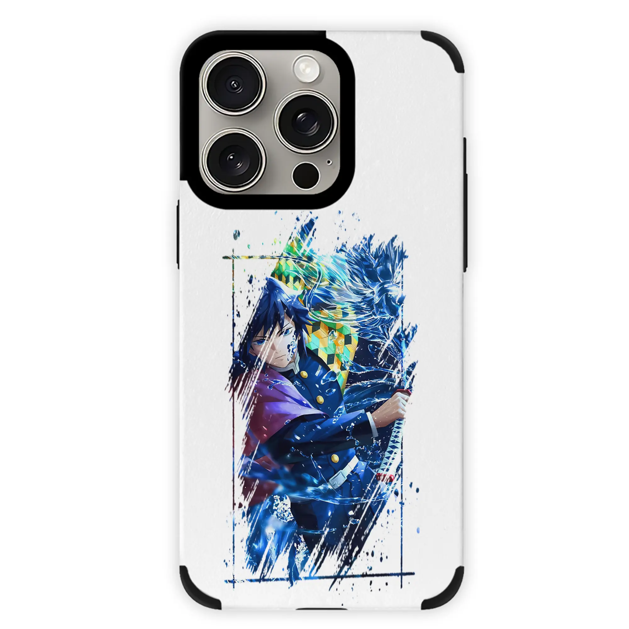 鬼滅の刃 グッズ,冨岡 義勇 - IPhone15ProMax対応 ・ PUレザースマホケース ・ 耐衝撃 ・ 黄変防止 ・ 360度全面保護 ・ 柔らか手触り ・ 3D立体ボタン