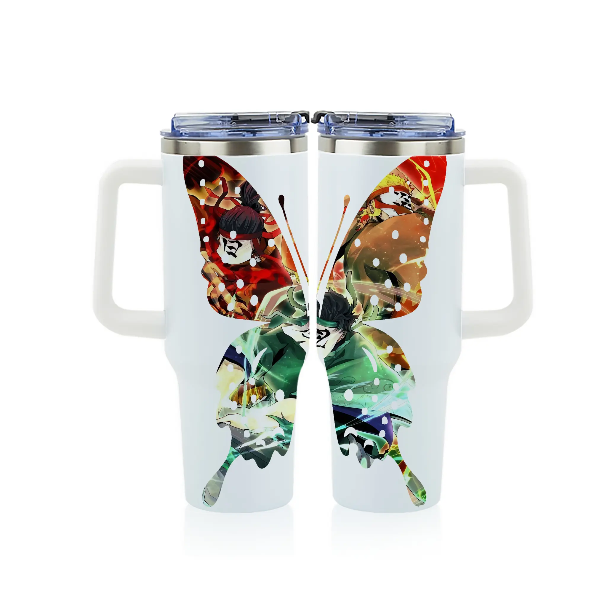 鬼滅の刃 グッズ,竈門 炭治郎 - 1200mL フルプリント車用タンブラー ・ 304ステンレス 内側 ・ 201ステンレス 外側 ・ 保温 保冷 ・ 通勤 ドライブ アウトドア用