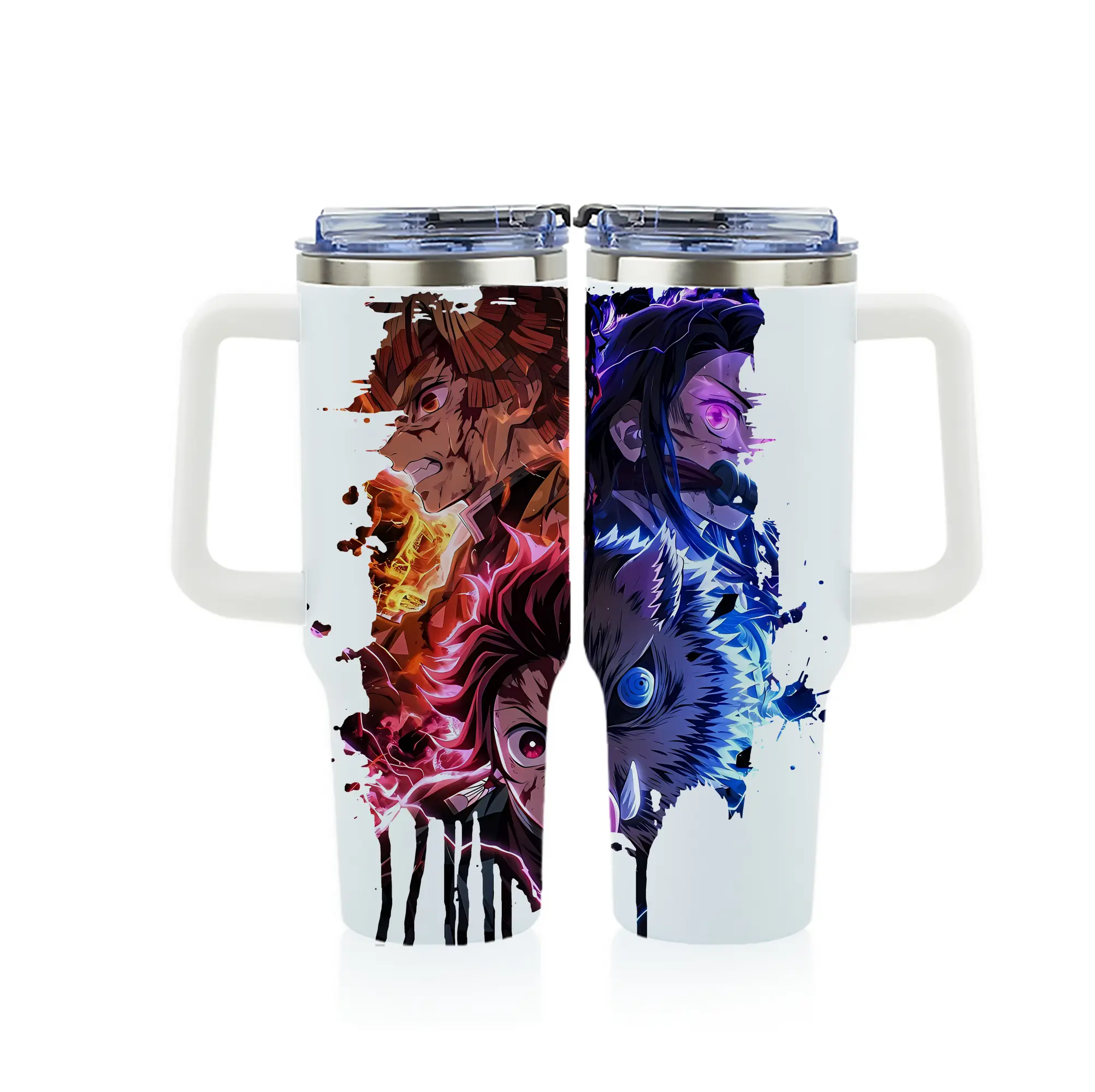 鬼滅の刃 グッズ,竈門 炭治郎 - 1200mL フルプリント車用タンブラー ・ 304ステンレス 内側 ・ 201ステンレス 外側 ・ 保温 保冷 ・ 通勤 ドライブ アウトドア用