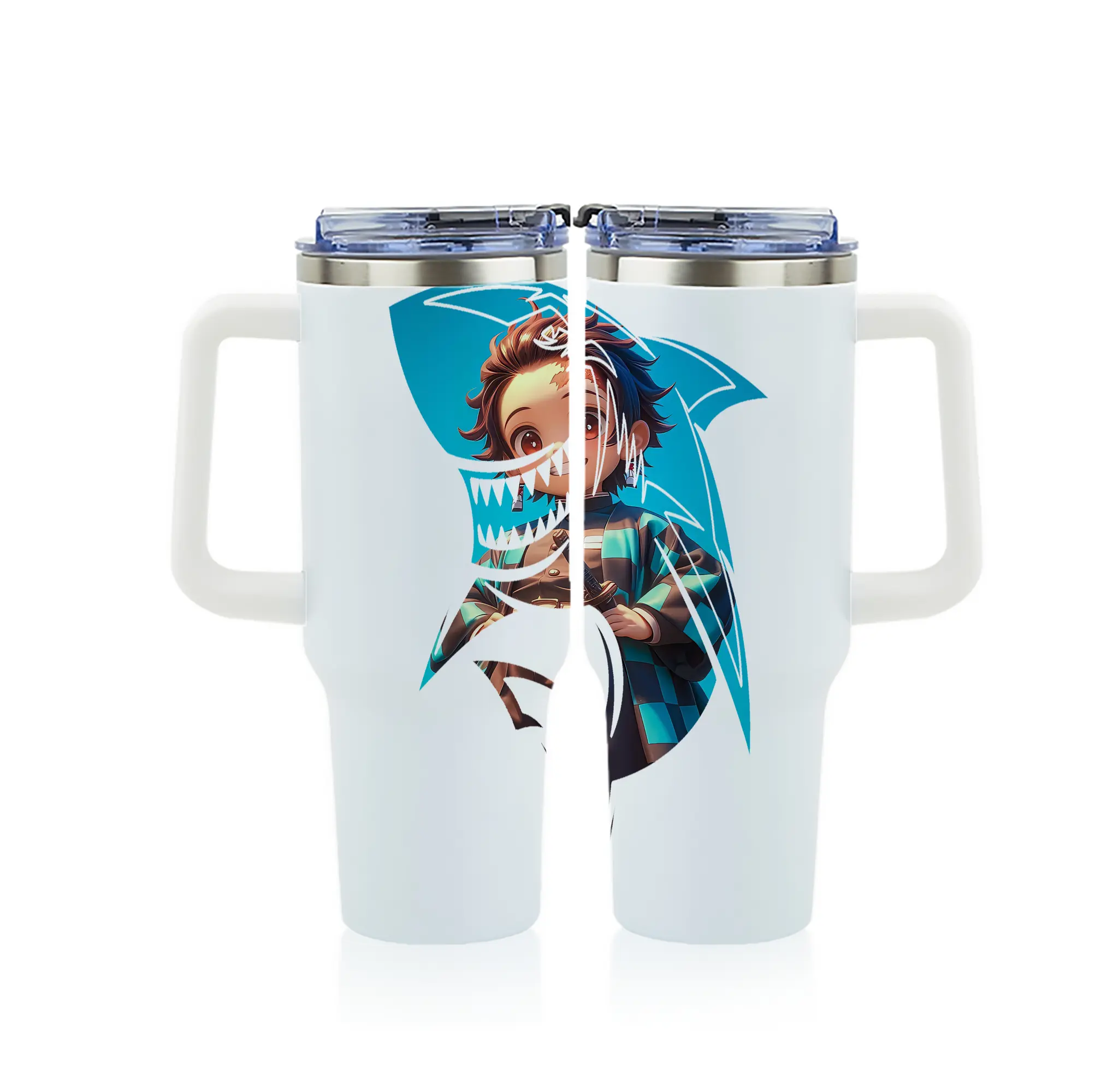 鬼滅の刃 グッズ,竈門 炭治郎 - 1200mL フルプリント車用タンブラー ・ 304ステンレス 内側 ・ 201ステンレス 外側 ・ 保温 保冷 ・ 通勤 ドライブ アウトドア用