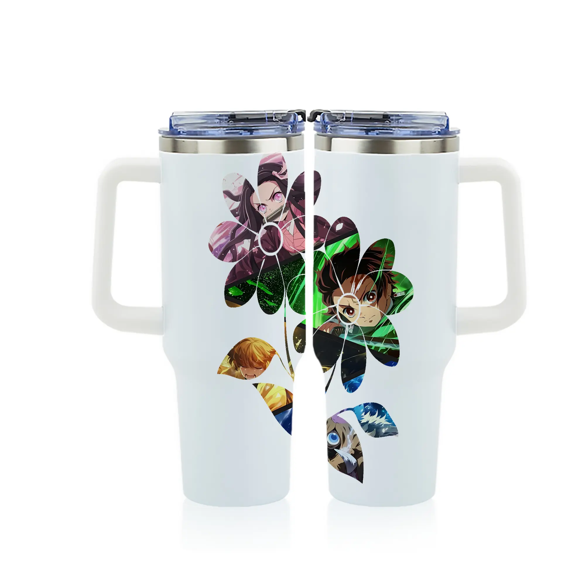 鬼滅の刃 グッズ,竈門 炭治郎 - 1200mL フルプリント車用タンブラー ・ 304ステンレス 内側 ・ 201ステンレス 外側 ・ 保温 保冷 ・ 通勤 ドライブ アウトドア用