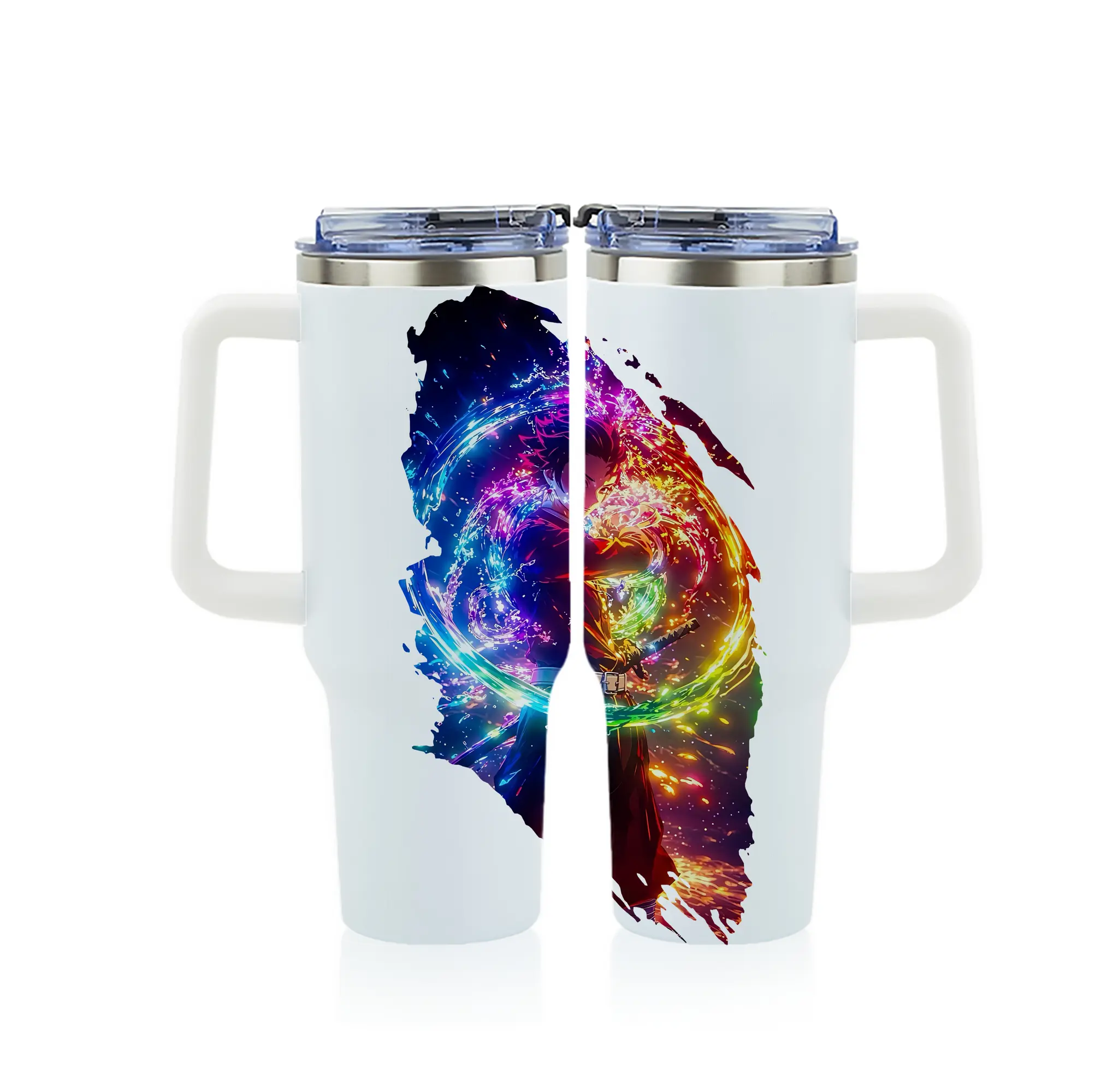 鬼滅の刃 グッズ,竈門 炭治郎 - 1200mL フルプリント車用タンブラー ・ 304ステンレス 内側 ・ 201ステンレス 外側 ・ 保温 保冷 ・ 通勤 ドライブ アウトドア用