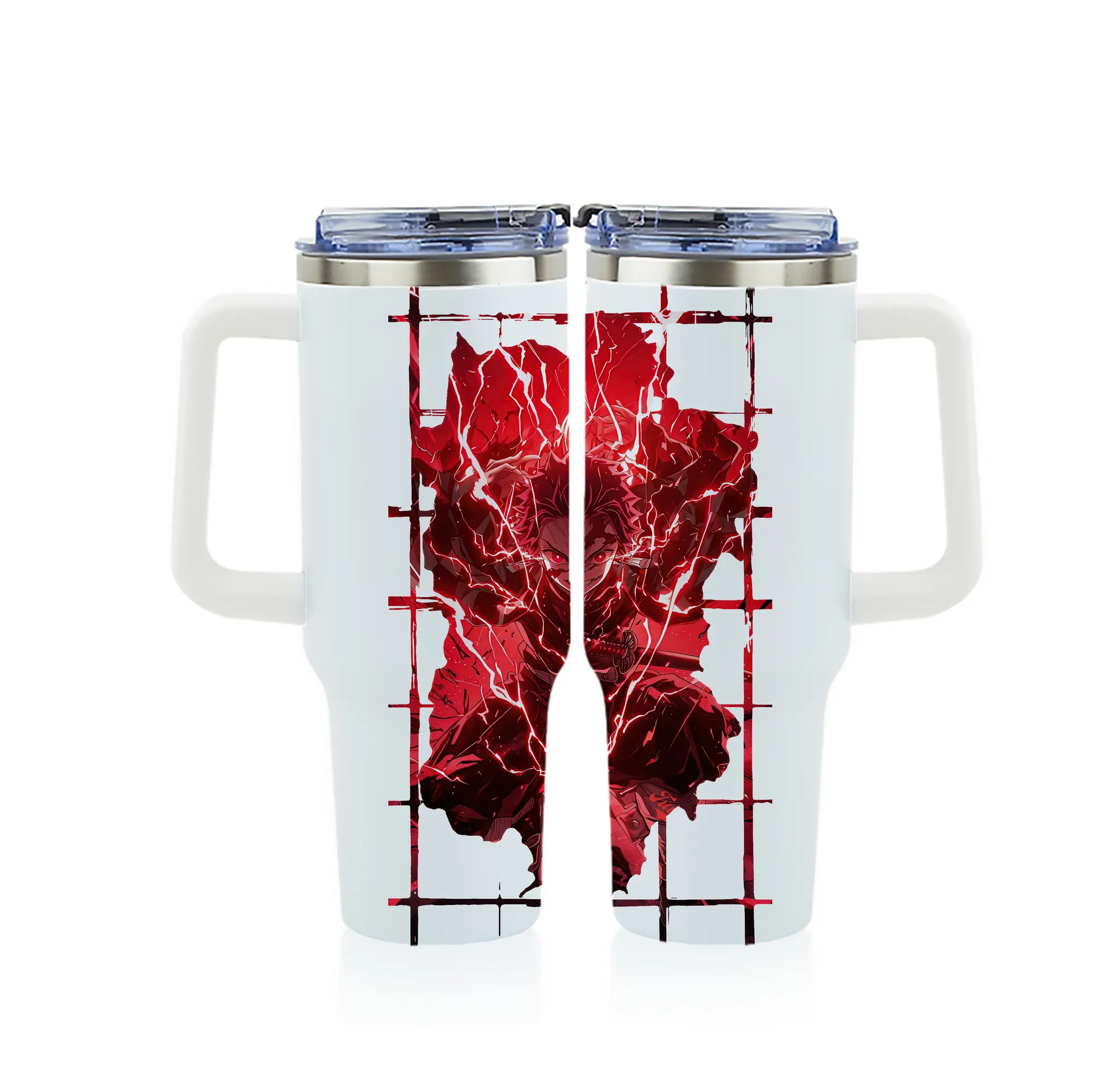 鬼滅の刃 グッズ,竈門 炭治郎 - 1200mL フルプリント車用タンブラー ・ 304ステンレス 内側 ・ 201ステンレス 外側 ・ 保温 保冷 ・ 通勤 ドライブ アウトドア用