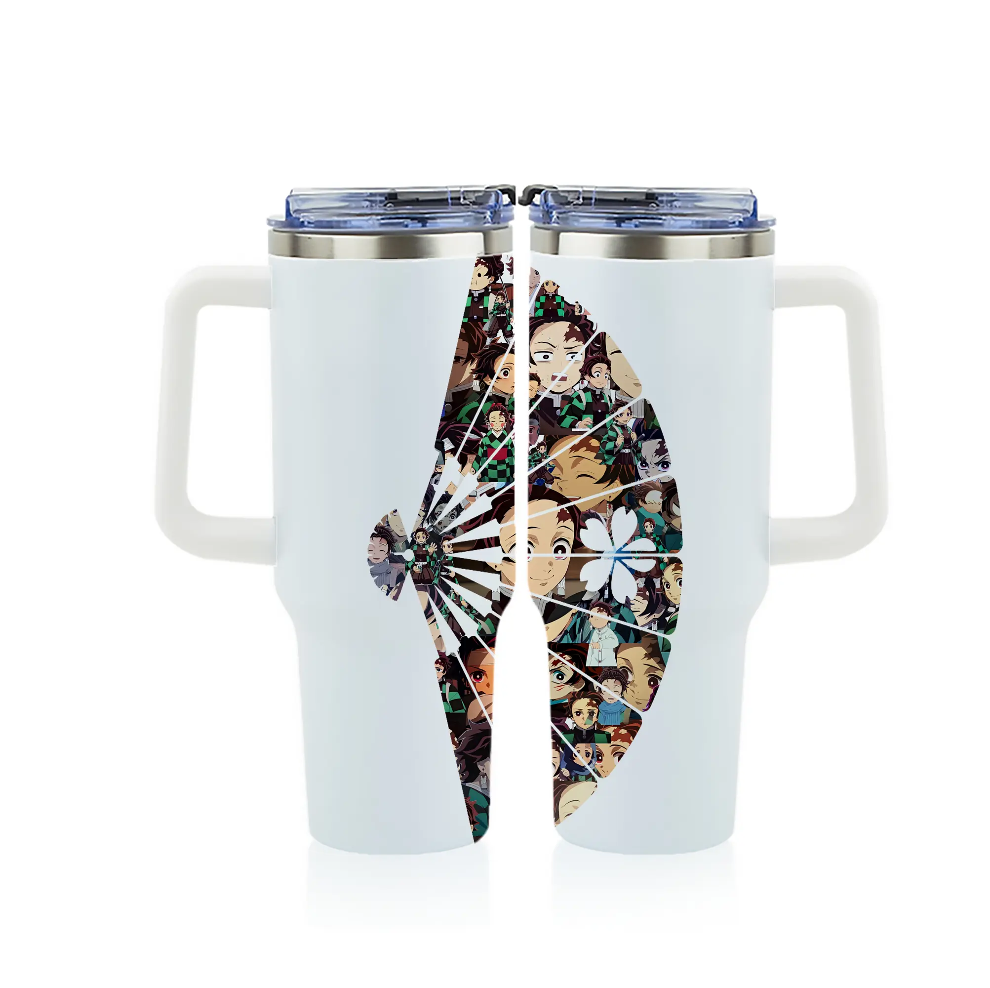 鬼滅の刃 グッズ,竈門 炭治郎 - 1200mL フルプリント車用タンブラー ・ 304ステンレス 内側 ・ 201ステンレス 外側 ・ 保温 保冷 ・ 通勤 ドライブ アウトドア用