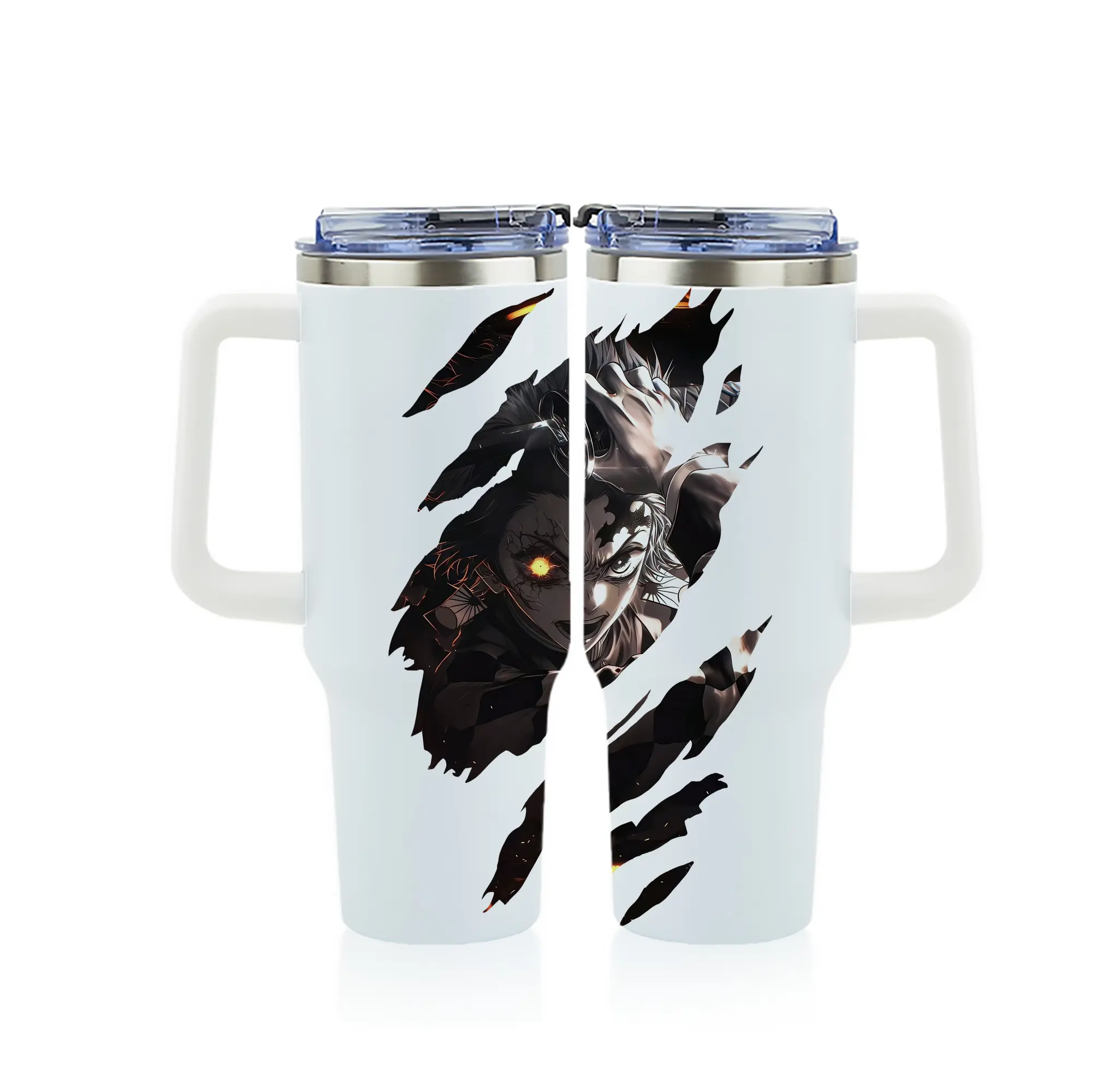 鬼滅の刃 グッズ,竈門 炭治郎 - 1200mL フルプリント車用タンブラー ・ 304ステンレス 内側 ・ 201ステンレス 外側 ・ 保温 保冷 ・ 通勤 ドライブ アウトドア用