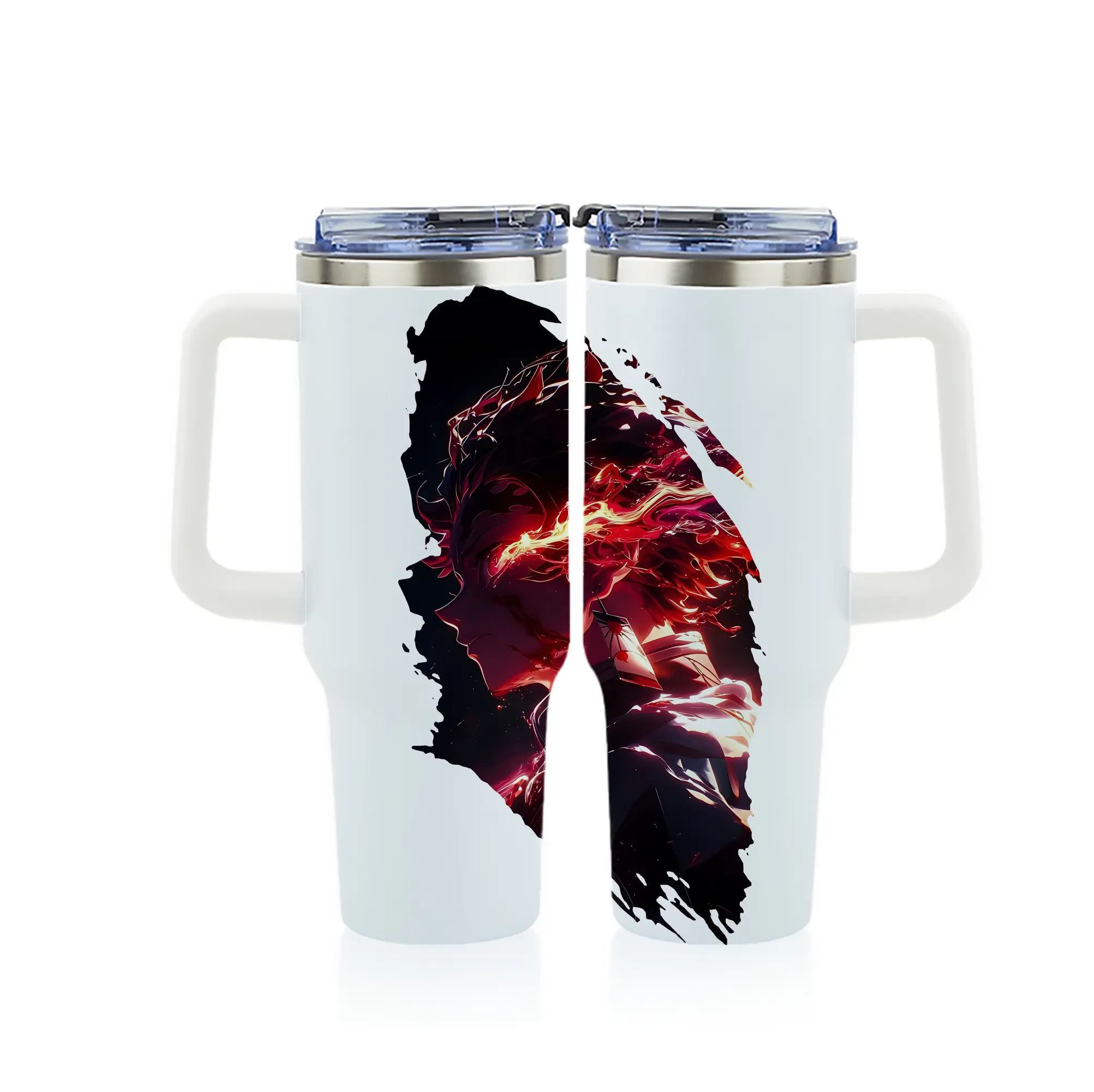 鬼滅の刃 グッズ,竈門 炭治郎 - 1200mL フルプリント車用タンブラー ・ 304ステンレス 内側 ・ 201ステンレス 外側 ・ 保温 保冷 ・ 通勤 ドライブ アウトドア用