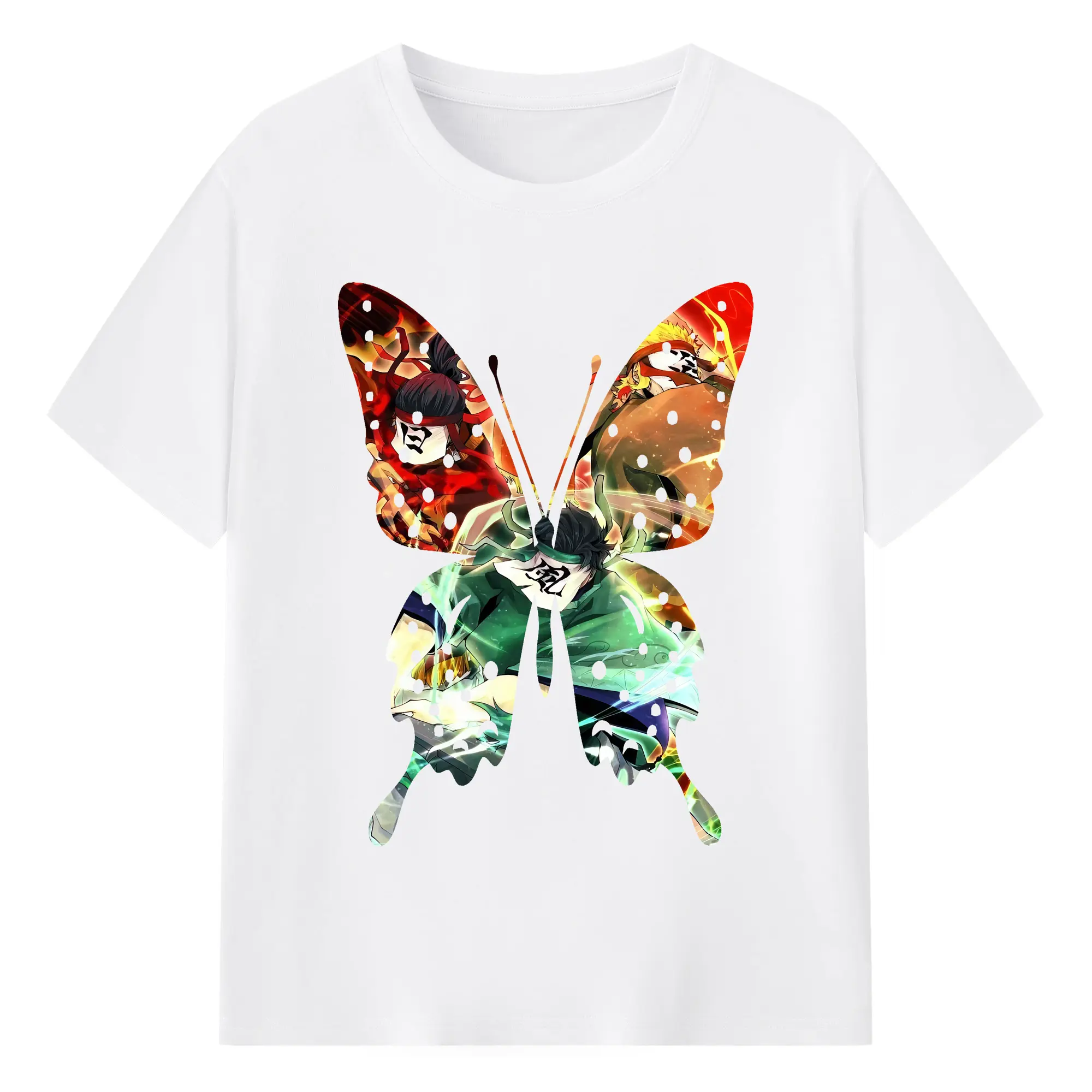 鬼滅の刃 グッズ,竈門 炭治郎 - 綿100％ 半袖Tシャツ ・ フロントプリント ・ 快適 通気性 ・ 日常使い 散歩 スポーツ用