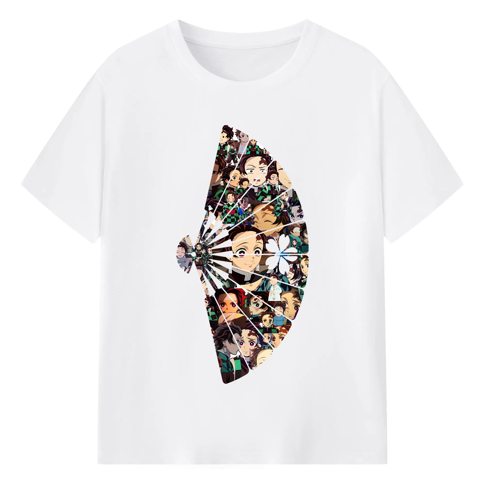 鬼滅の刃 グッズ,竈門 炭治郎 - 綿100％ 半袖Tシャツ ・ フロントプリント ・ 快適 通気性 ・ 日常使い 散歩 スポーツ用