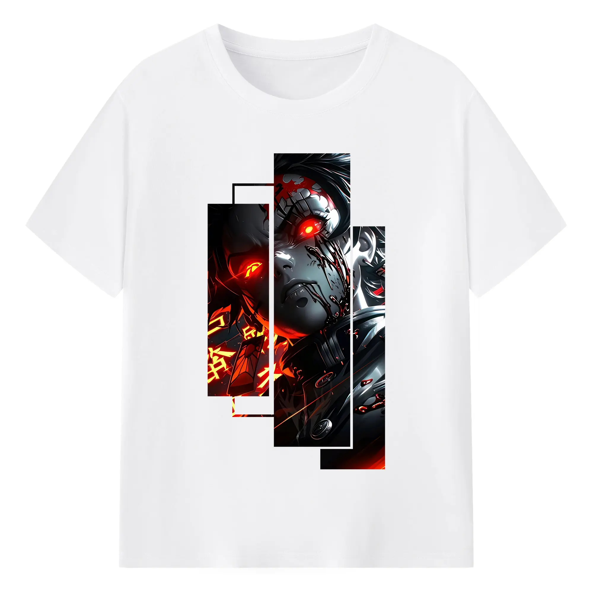 鬼滅の刃 グッズ,竈門 炭治郎 - 綿100％ 半袖Tシャツ ・ フロントプリント ・ 快適 通気性 ・ 日常使い 散歩 スポーツ用