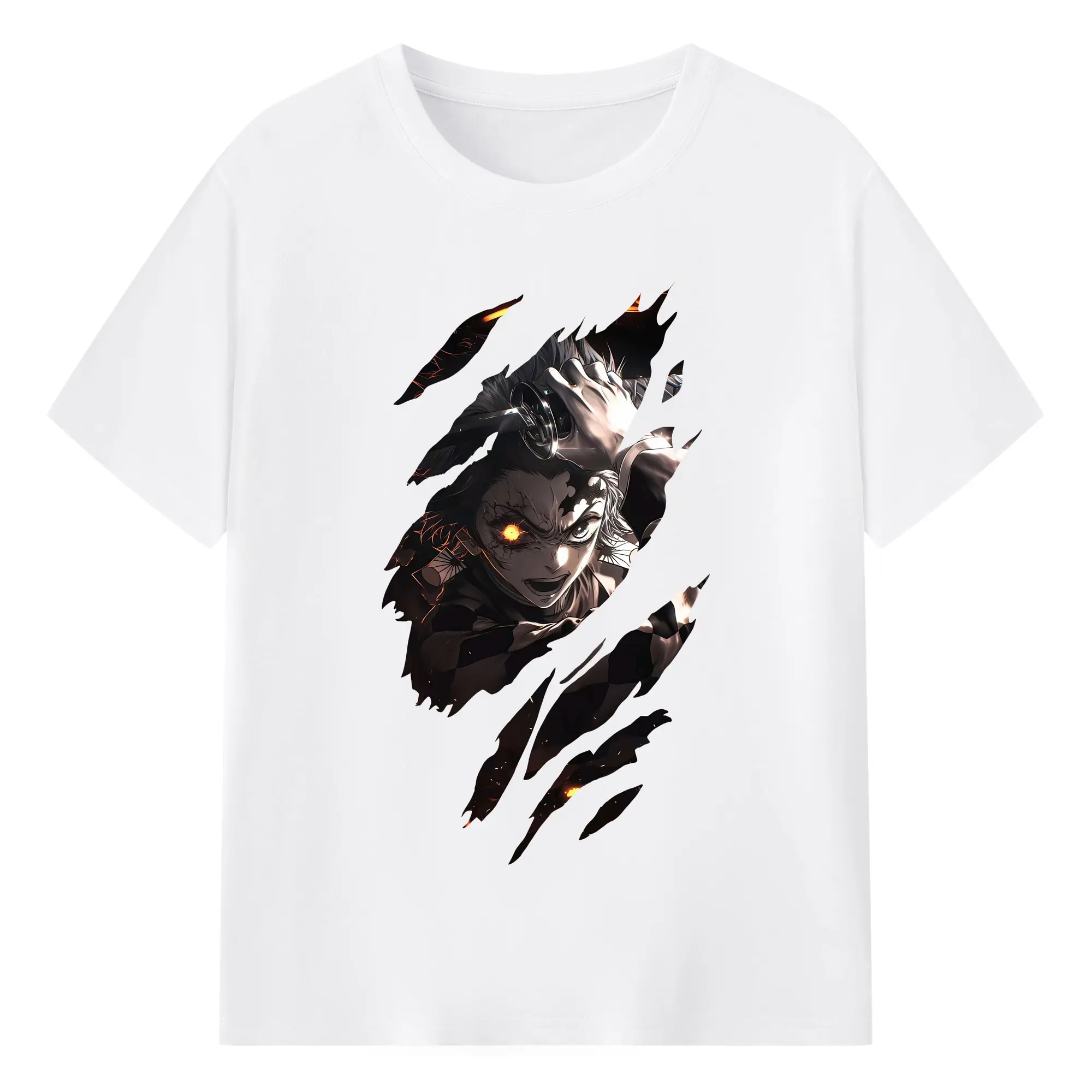 鬼滅の刃 グッズ,竈門 炭治郎 - 綿100％ 半袖Tシャツ ・ フロントプリント ・ 快適 通気性 ・ 日常使い 散歩 スポーツ用