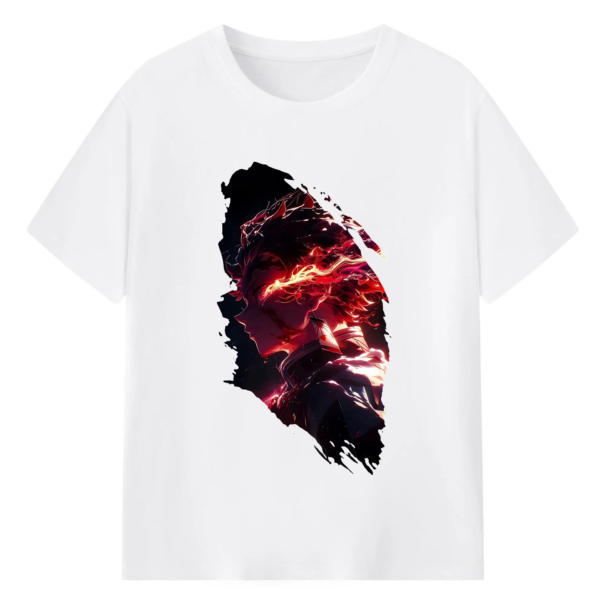 鬼滅の刃 グッズ,竈門 炭治郎 - 綿100％ 半袖Tシャツ ・ フロントプリント ・ 快適 通気性 ・ 日常使い 散歩 スポーツ用