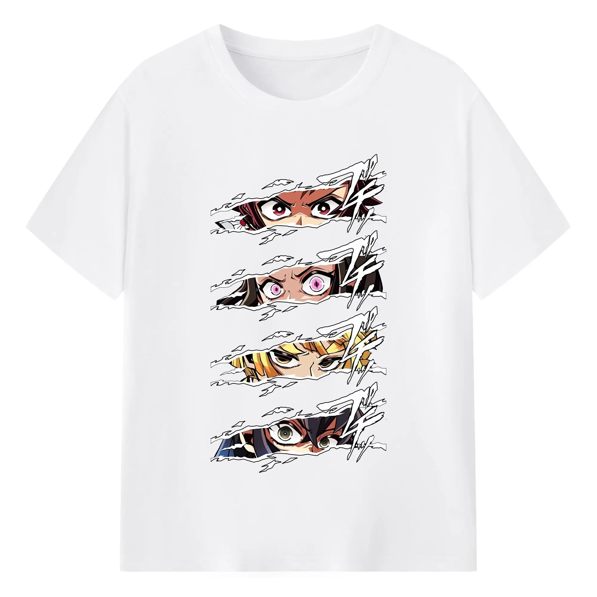 鬼滅の刃 グッズ,竈門 炭治郎 - 綿100％ 半袖Tシャツ ・ フロントプリント ・ 快適 通気性 ・ 日常使い 散歩 スポーツ用