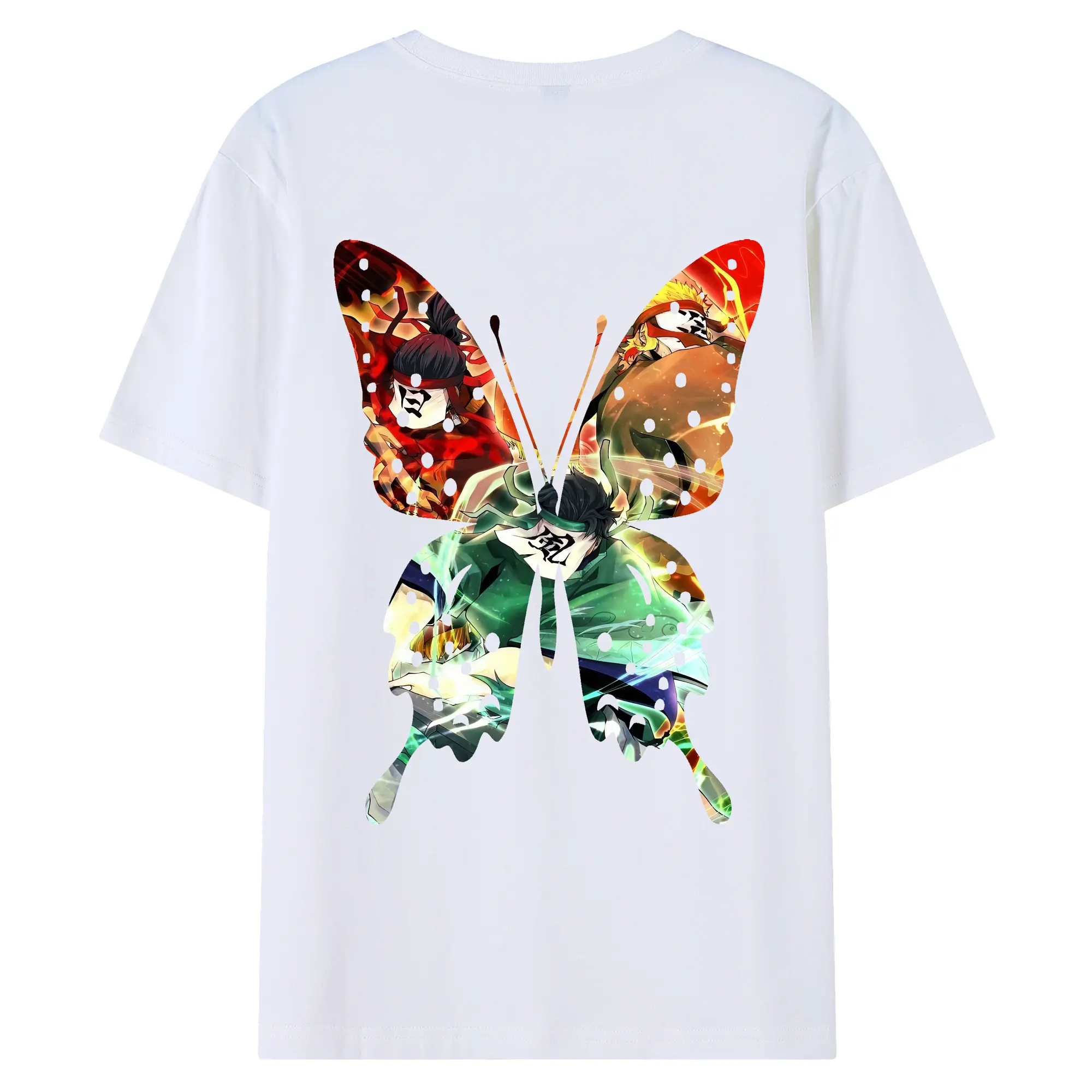 鬼滅の刃 グッズ,竈門 炭治郎 - 綿100％ 半袖Tシャツ ・ バックプリント ・ 快適 通気性 ・ 日常使い 散歩 スポーツ用