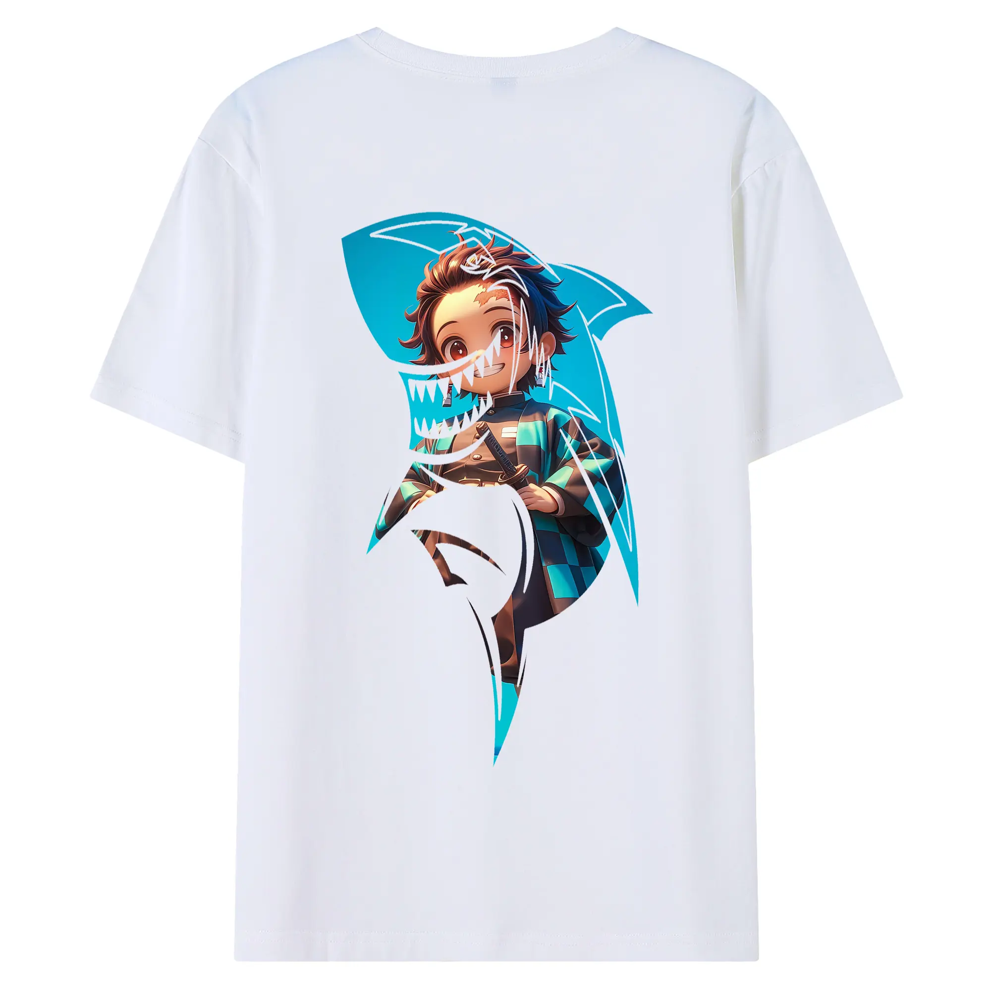 鬼滅の刃 グッズ,竈門 炭治郎 - 綿100％ 半袖Tシャツ ・ バックプリント ・ 快適 通気性 ・ 日常使い 散歩 スポーツ用