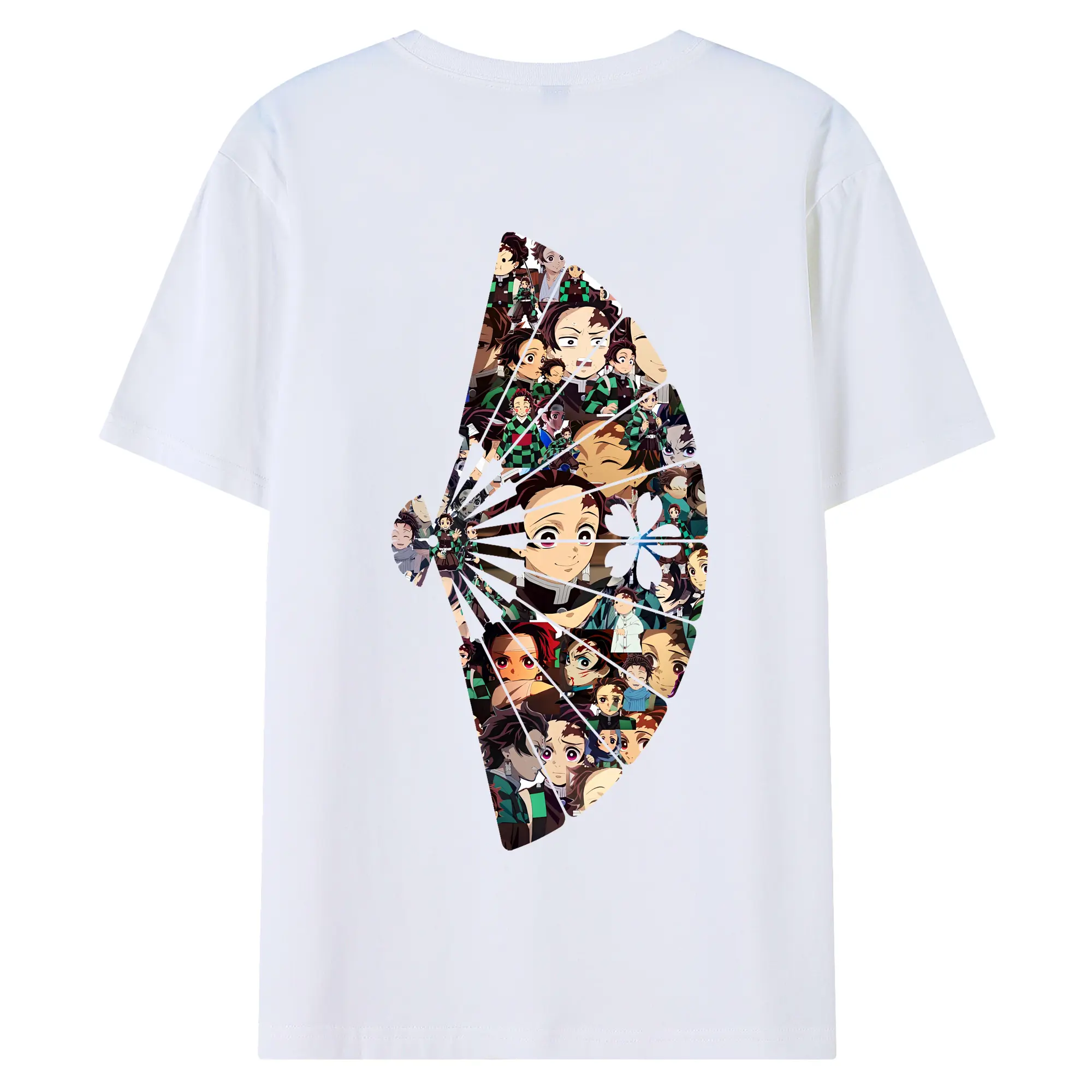 鬼滅の刃 グッズ,竈門 炭治郎 - 綿100％ 半袖Tシャツ ・ バックプリント ・ 快適 通気性 ・ 日常使い 散歩 スポーツ用