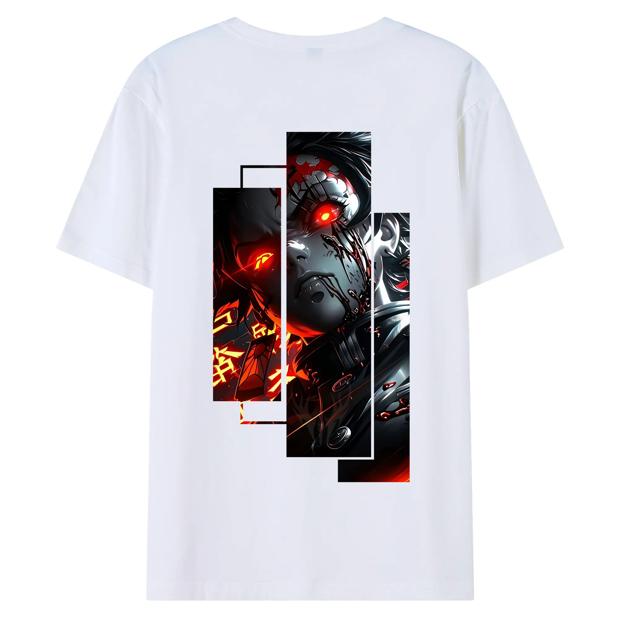 鬼滅の刃 グッズ,竈門 炭治郎 - 綿100％ 半袖Tシャツ ・ バックプリント ・ 快適 通気性 ・ 日常使い 散歩 スポーツ用