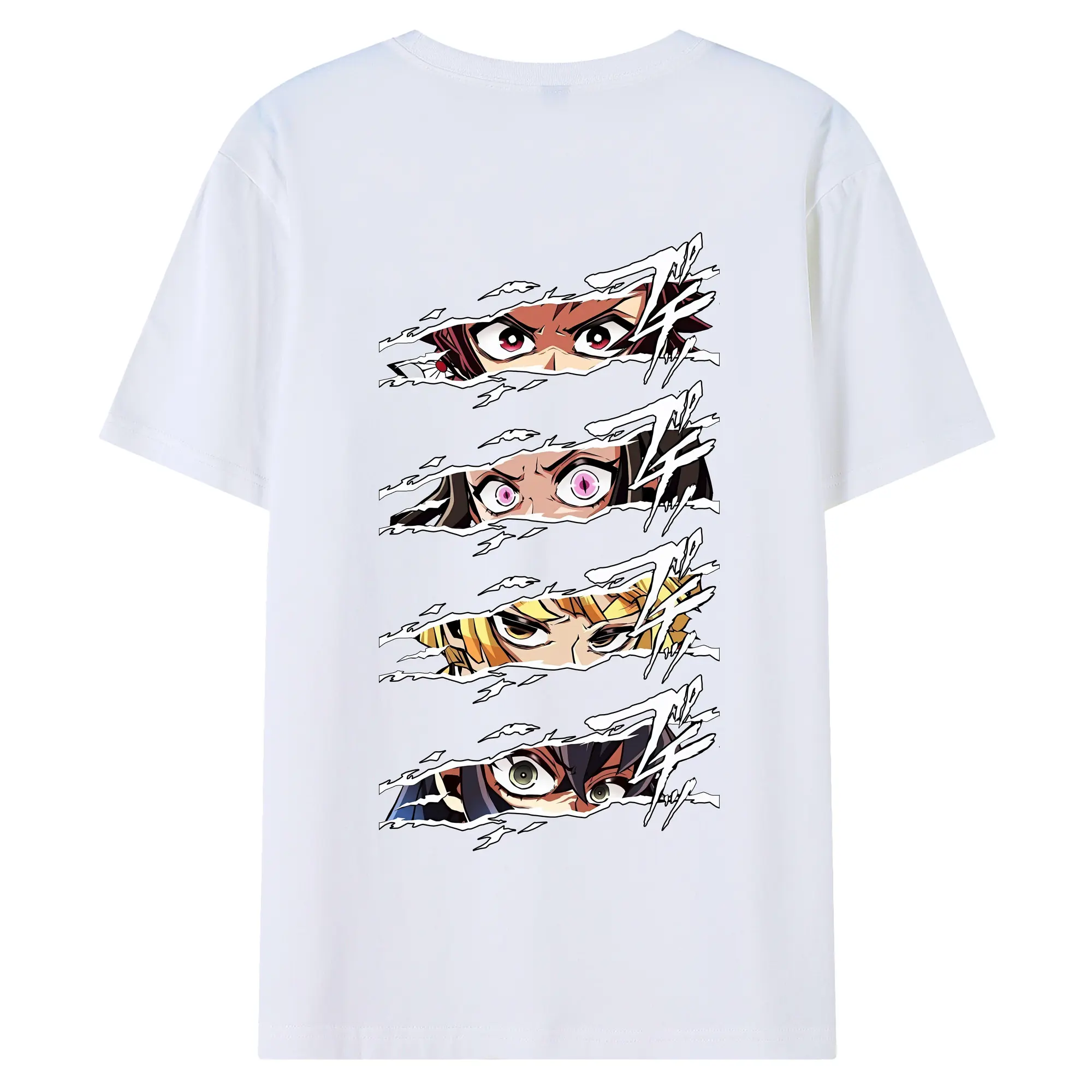 鬼滅の刃 グッズ,竈門 炭治郎 - 綿100％ 半袖Tシャツ ・ バックプリント ・ 快適 通気性 ・ 日常使い 散歩 スポーツ用