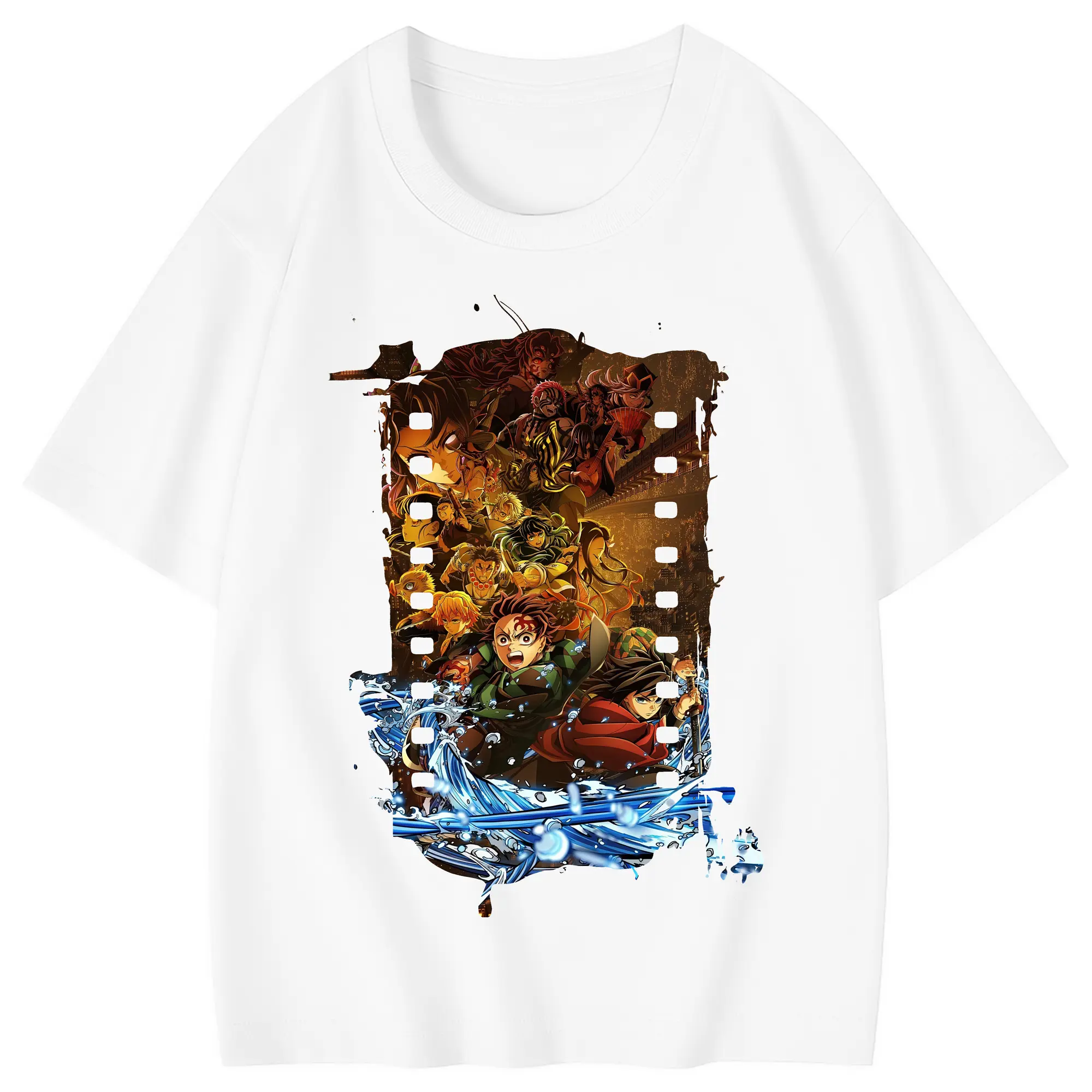 鬼滅の刃 グッズ,竈門 炭治郎 - 綿100％ キッズTシャツ ・ フロントプリント ・ 快適 通気性 ・ スポーツ カジュアル 散歩用