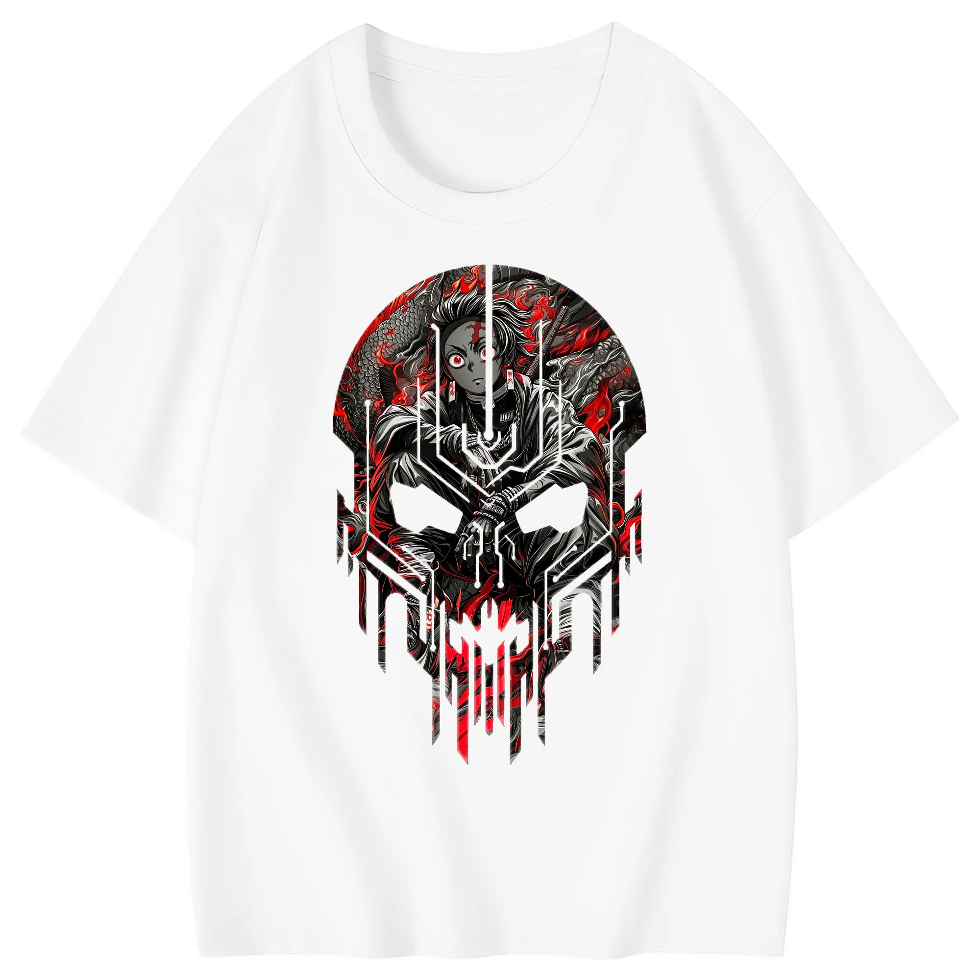 鬼滅の刃 グッズ,竈門 炭治郎 - 綿100％ キッズTシャツ ・ フロントプリント ・ 快適 通気性 ・ スポーツ カジュアル 散歩用