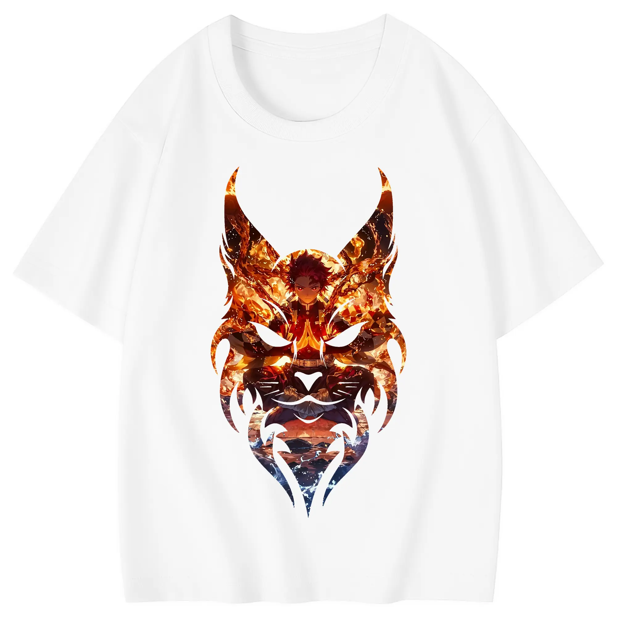 鬼滅の刃 グッズ,竈門 炭治郎 - 綿100％ キッズTシャツ ・ フロントプリント ・ 快適 通気性 ・ スポーツ カジュアル 散歩用