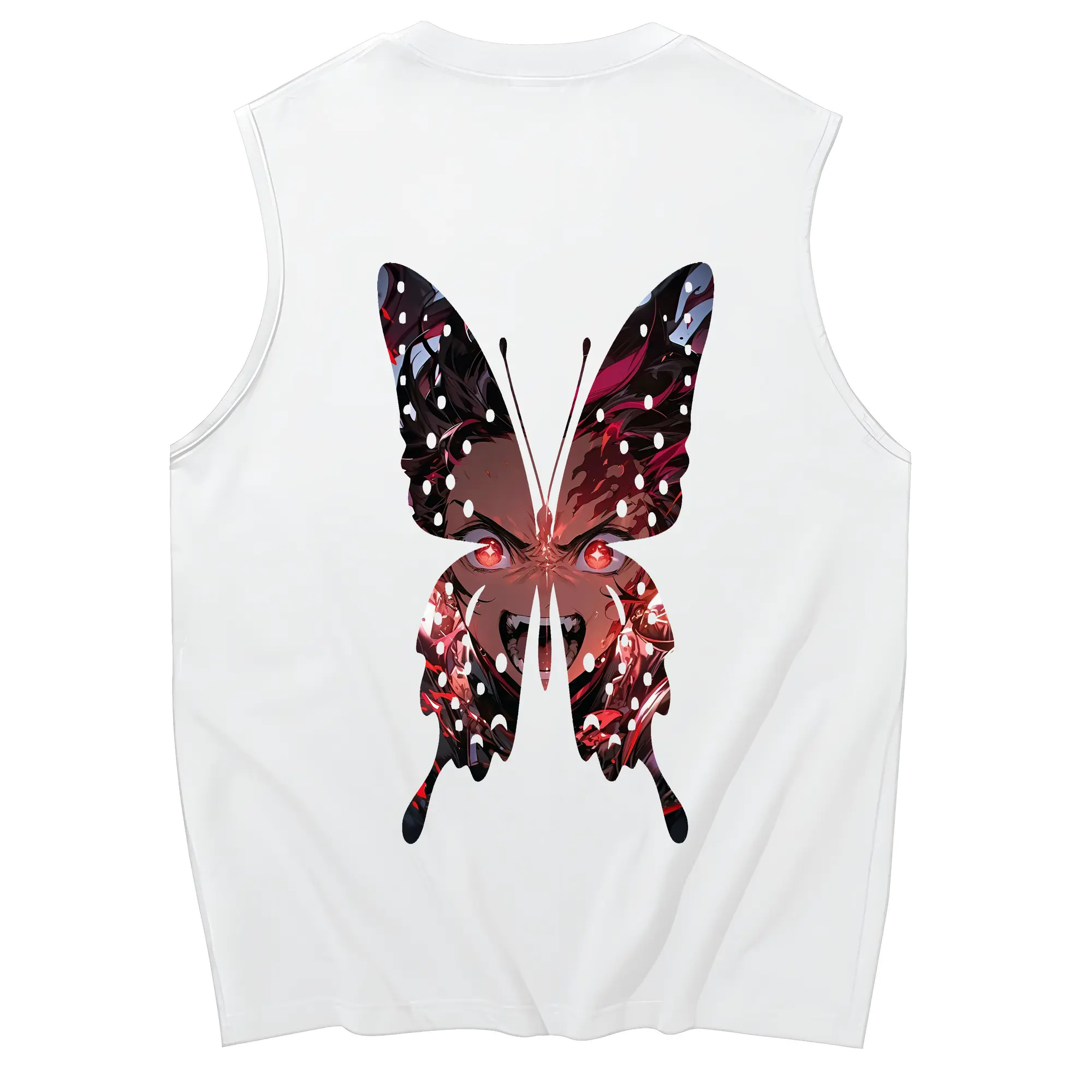 鬼滅の刃 グッズ,竈門 炭治郎 - コットン100％ タンクトップ ・ 背面プリント ・ タイトシルエット ・ 快適 通気性 ・ スポーツ カジュアル 散歩用