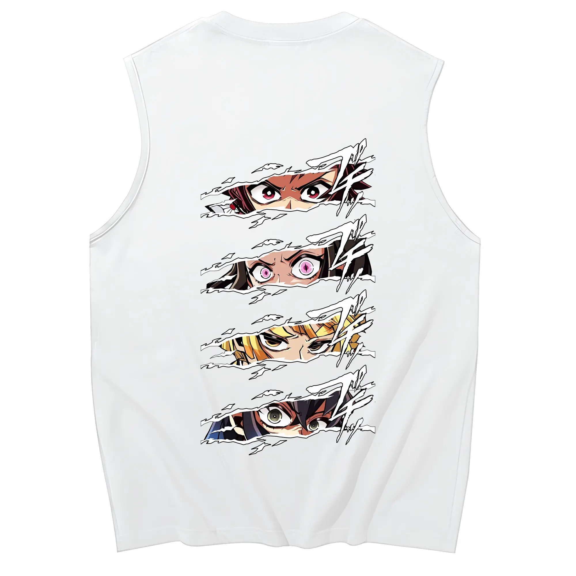 鬼滅の刃 グッズ,竈門 炭治郎 - コットン100％ タンクトップ ・ 背面プリント ・ タイトシルエット ・ 快適 通気性 ・ スポーツ カジュアル 散歩用