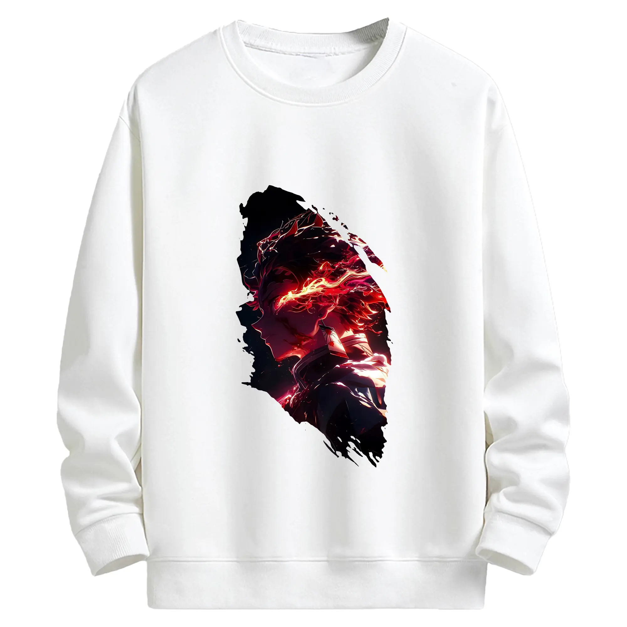 鬼滅の刃 グッズ,竈門 炭治郎 - 高品質 クルーネック スウェット ・ コットン59％ ポリエステル41％ ・ ユニセックス 長袖 トレーナー ・ カジュアル デイリー スポーツ 散歩用