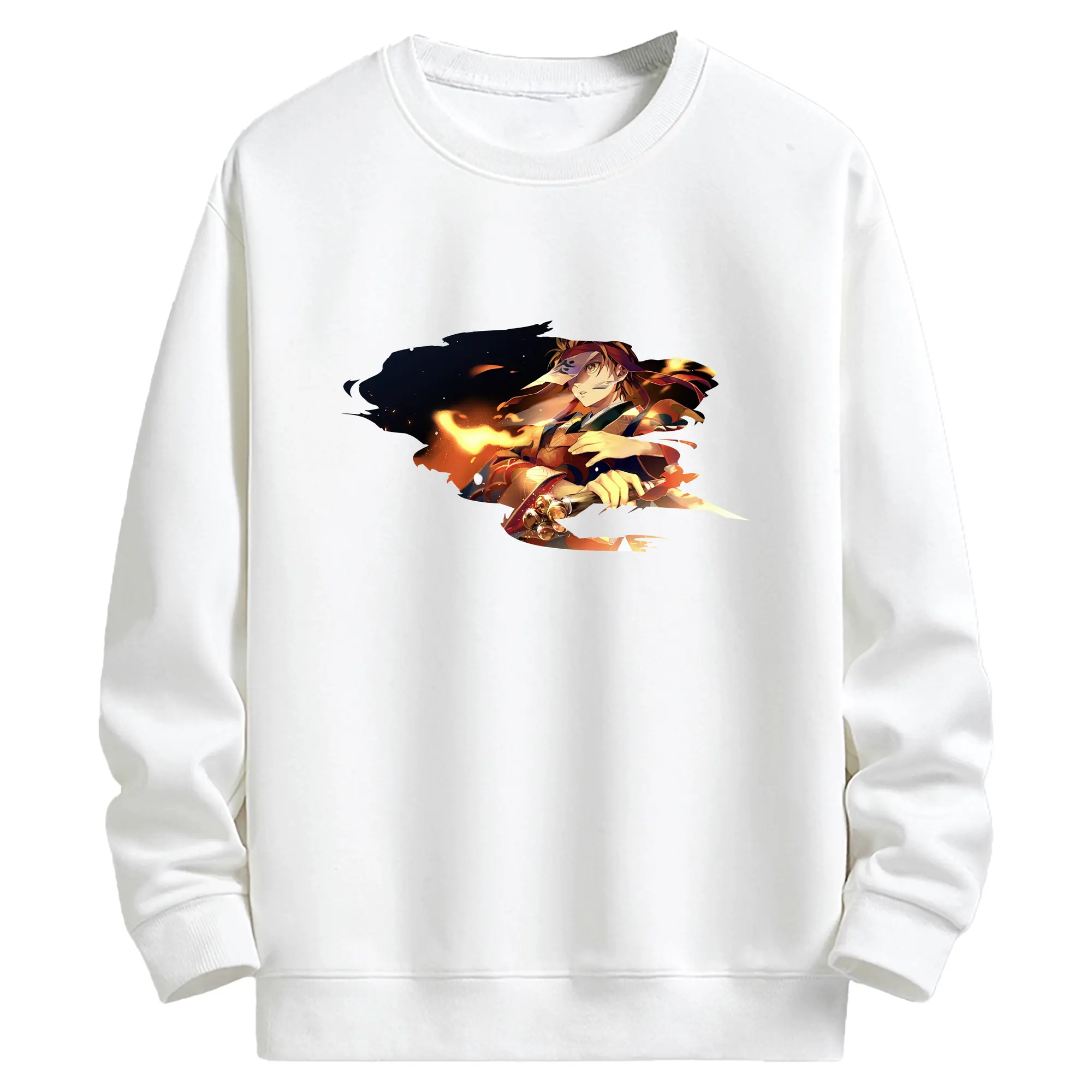 鬼滅の刃 グッズ,竈門 炭治郎 - 高品質 クルーネック スウェット ・ コットン59％ ポリエステル41％ ・ ユニセックス 長袖 トレーナー ・ カジュアル デイリー スポーツ 散歩用