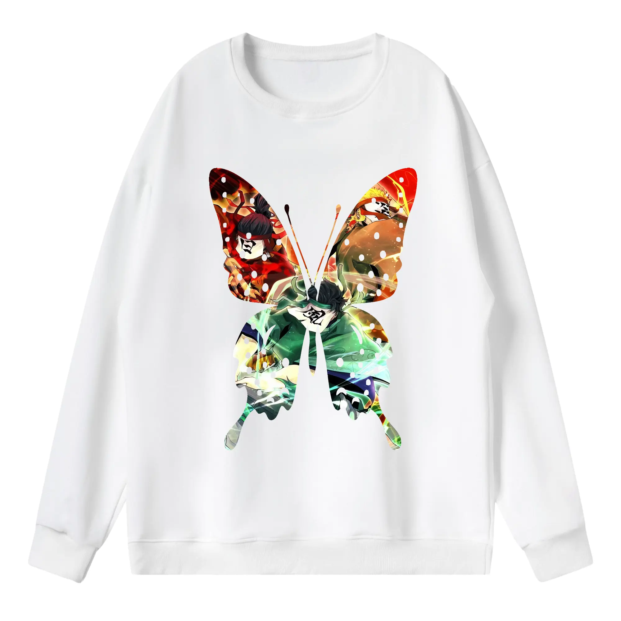 鬼滅の刃 グッズ,竈門 炭治郎 - 薄手 クルーネック スウェット 裏毛260g · ポリエステル 春秋向け カジュアル 男女兼用 · トレーナー デイリー スポーツ 散歩に最適