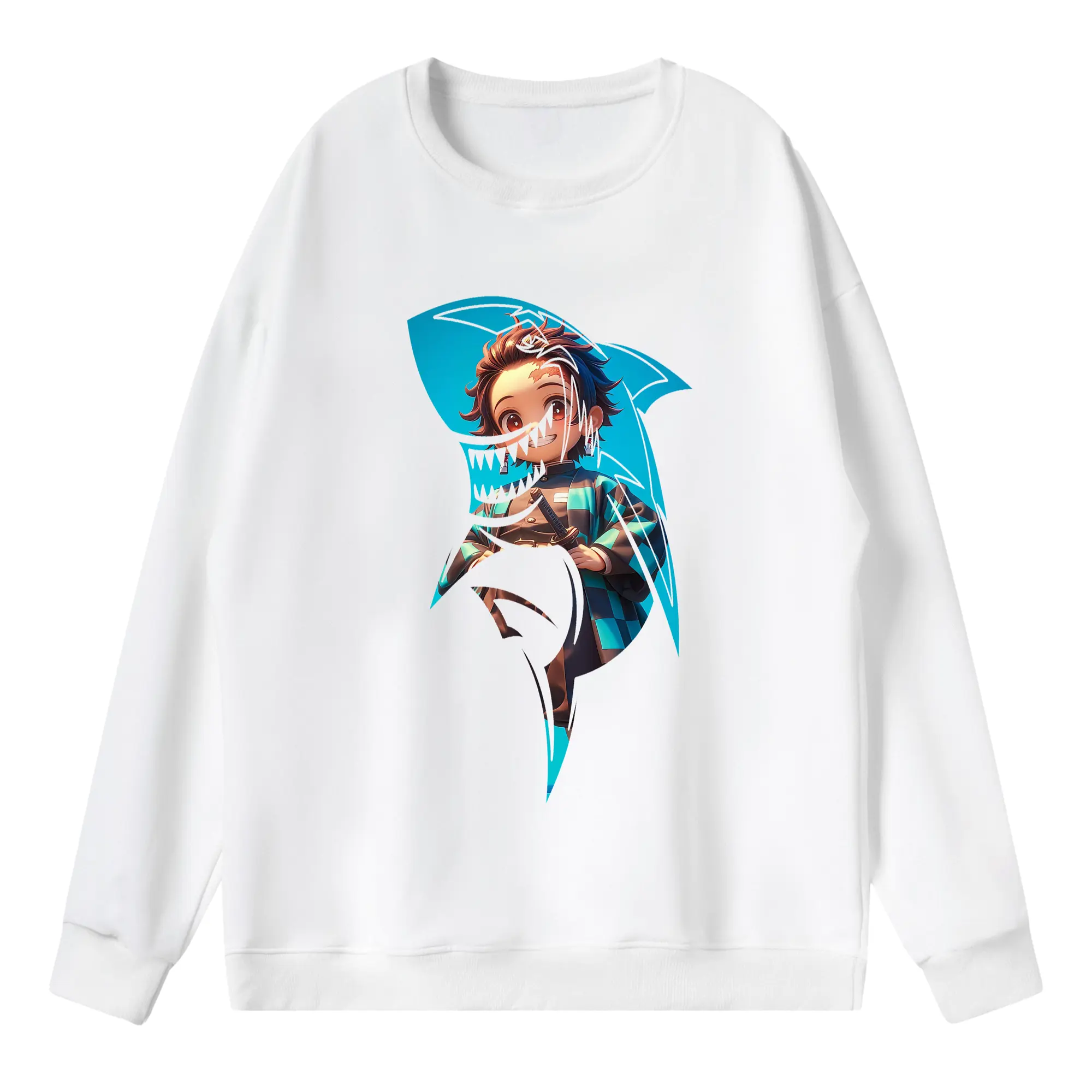 鬼滅の刃 グッズ,竈門 炭治郎 - 薄手 クルーネック スウェット 裏毛260g · ポリエステル 春秋向け カジュアル 男女兼用 · トレーナー デイリー スポーツ 散歩に最適