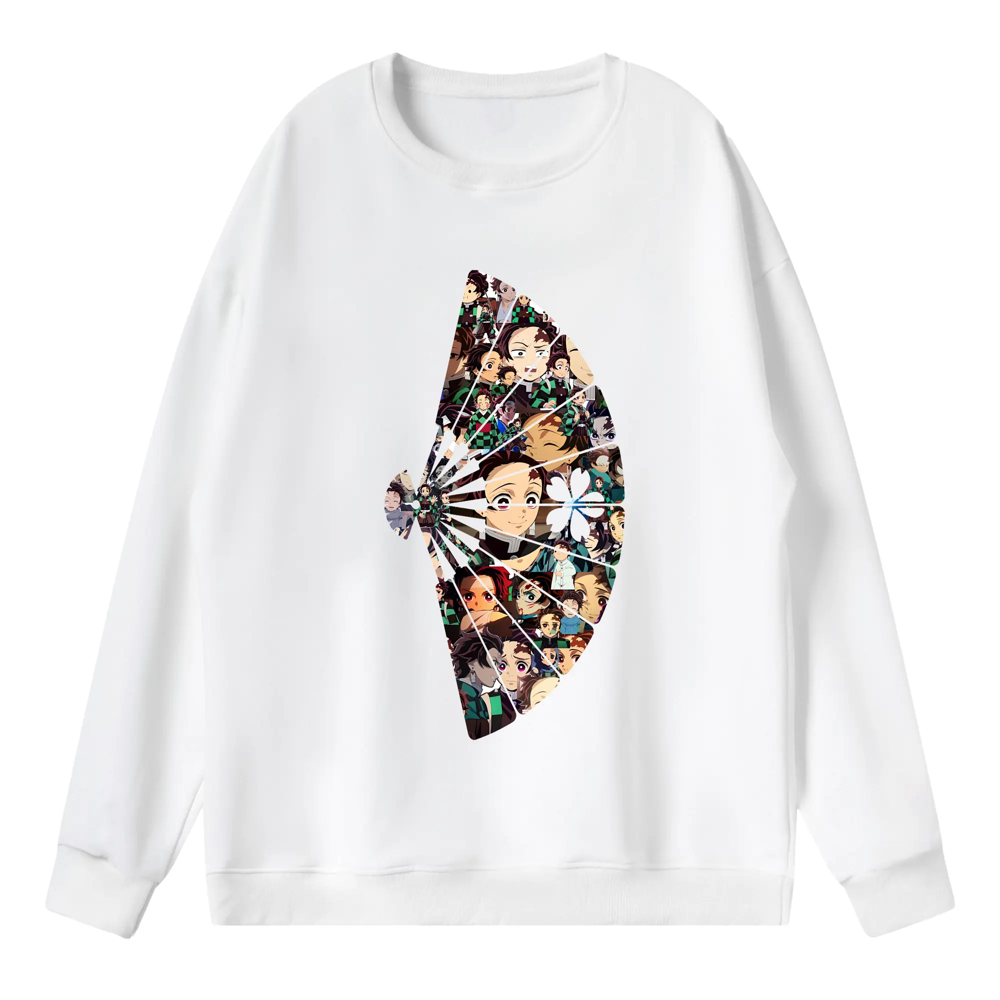 鬼滅の刃 グッズ,竈門 炭治郎 - 薄手 クルーネック スウェット 裏毛260g · ポリエステル 春秋向け カジュアル 男女兼用 · トレーナー デイリー スポーツ 散歩に最適