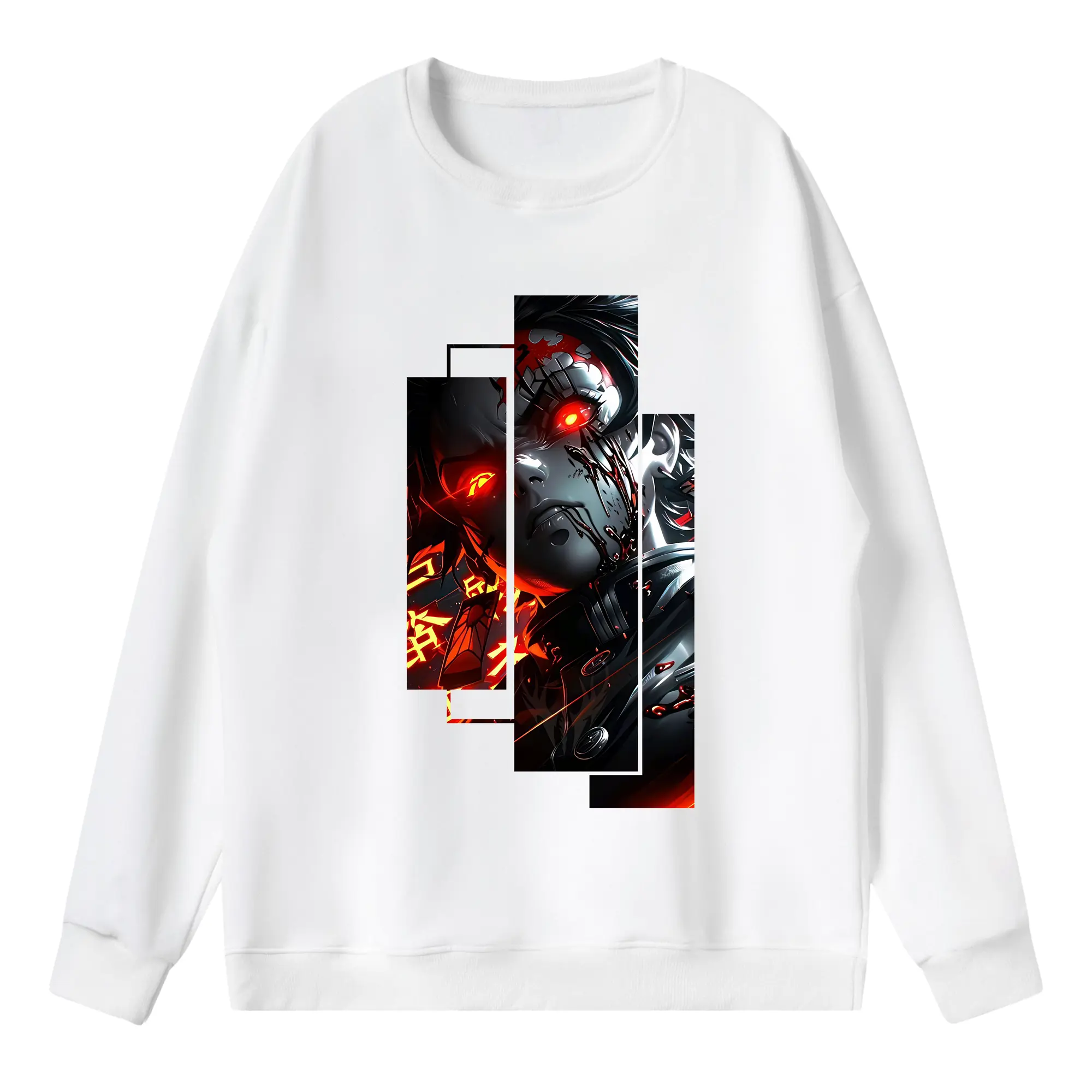 鬼滅の刃 グッズ,竈門 炭治郎 - 薄手 クルーネック スウェット 裏毛260g · ポリエステル 春秋向け カジュアル 男女兼用 · トレーナー デイリー スポーツ 散歩に最適