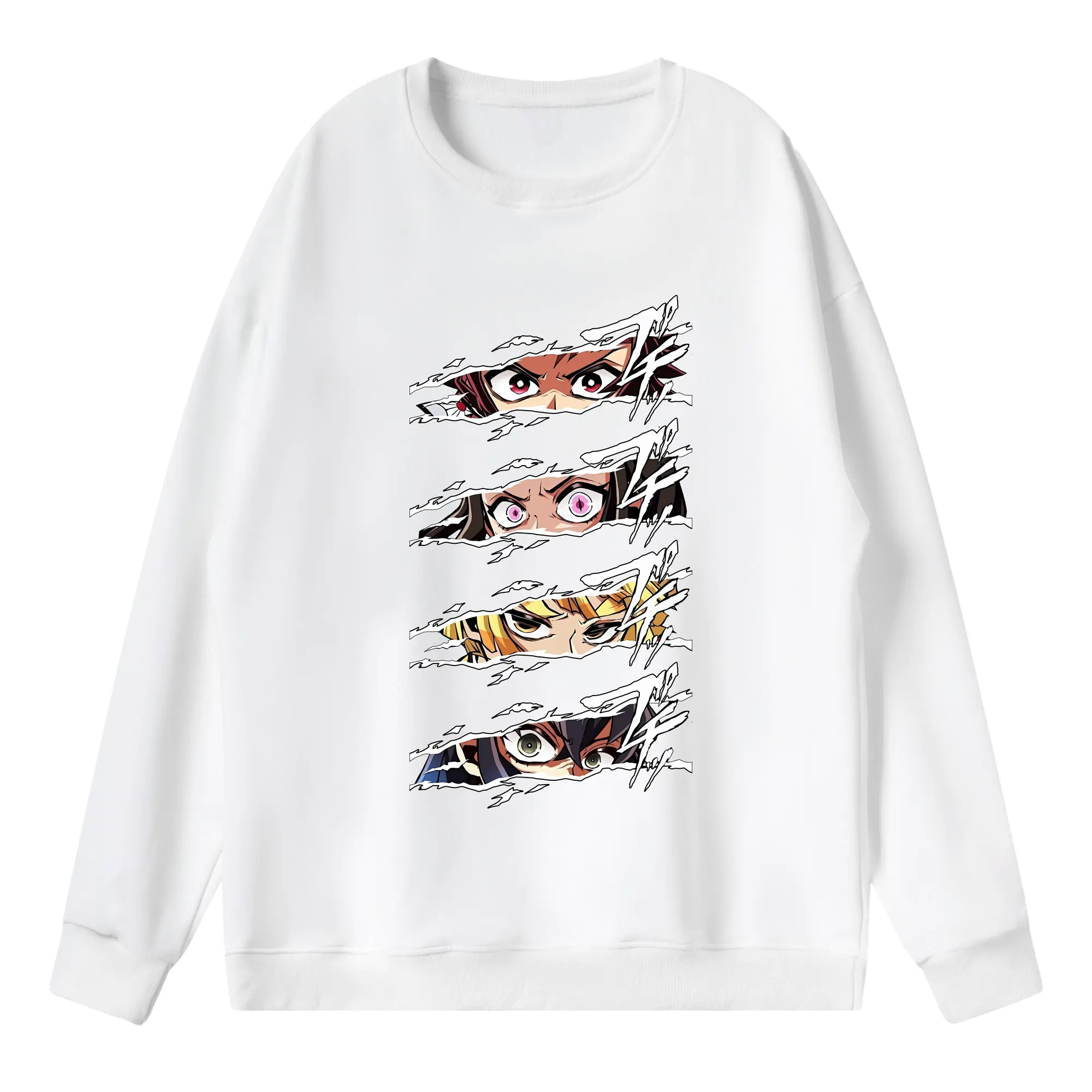 鬼滅の刃 グッズ,竈門 炭治郎 - 薄手 クルーネック スウェット 裏毛260g · ポリエステル 春秋向け カジュアル 男女兼用 · トレーナー デイリー スポーツ 散歩に最適