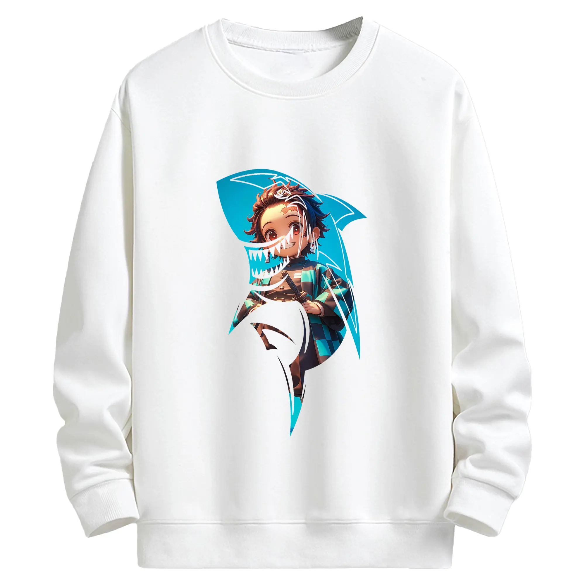 鬼滅の刃 グッズ,竈門 炭治郎 - キッズ クルーネックスウェットシャツ ・ フロントプリント ・ 綿80％ ポリエステル20％ ・ 快適 通学 スポーツ 日常使い お散歩用